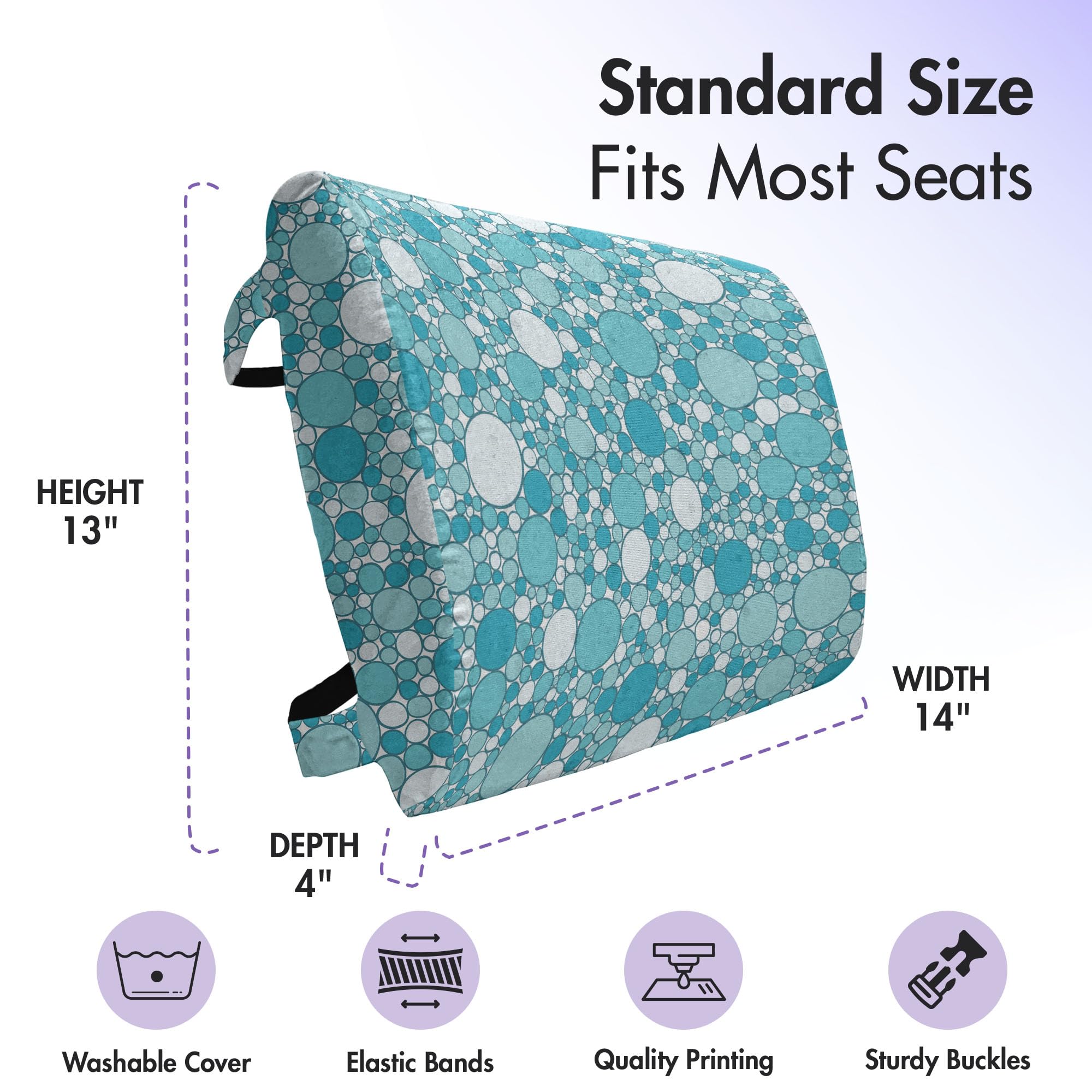 Ambesonne Abstract Lumbar Support Pillow - Modern Aqua Bubble Design, High Density Foam for Office Chair & Car Seat - 14