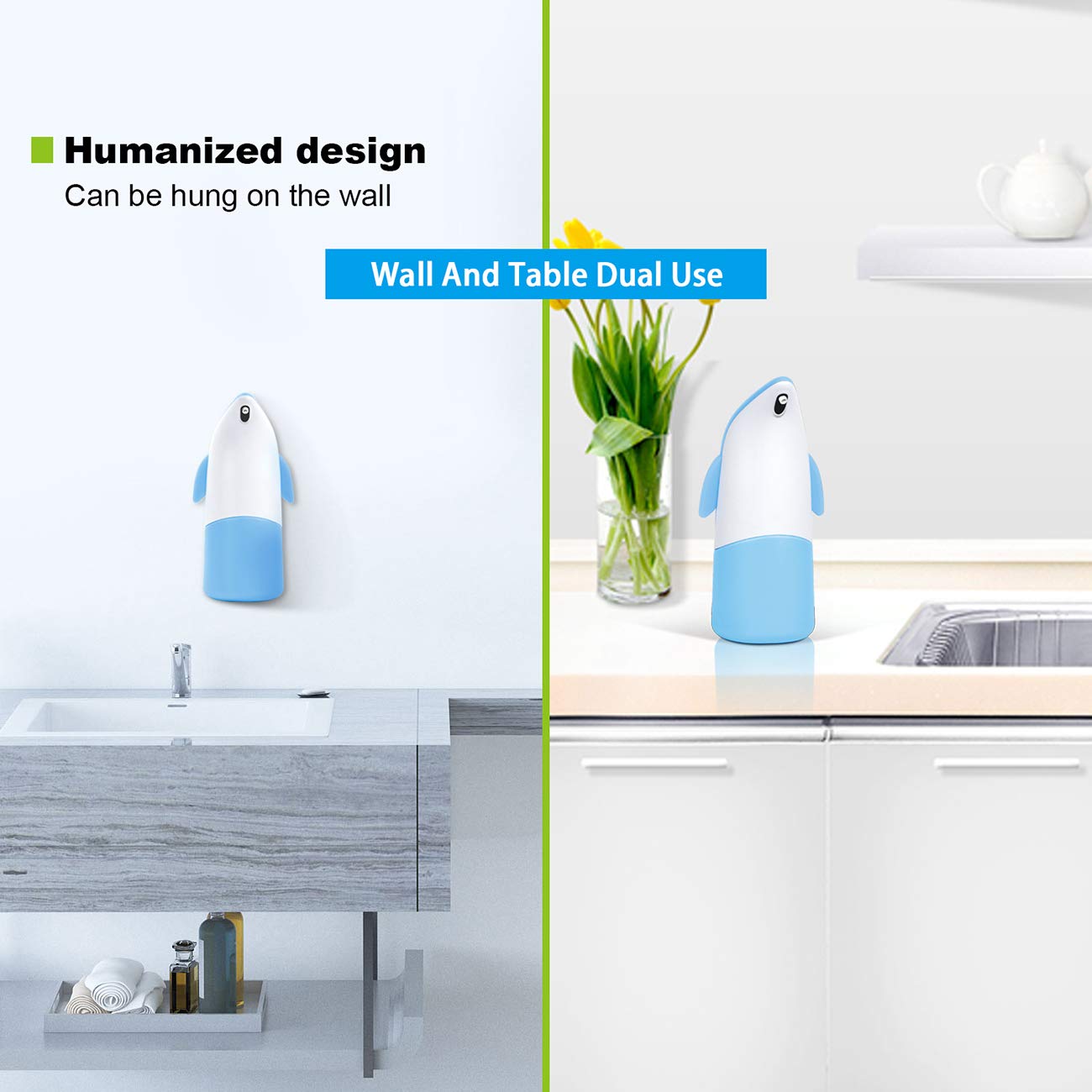 Touchless Foaming Soap Dispenser for Bathroom & Kitchen - Automatic Sensor Soap Dispenser with No-Touch Operation for Hygiene & Convenience - Perfect for Home, Office, and Public Restrooms