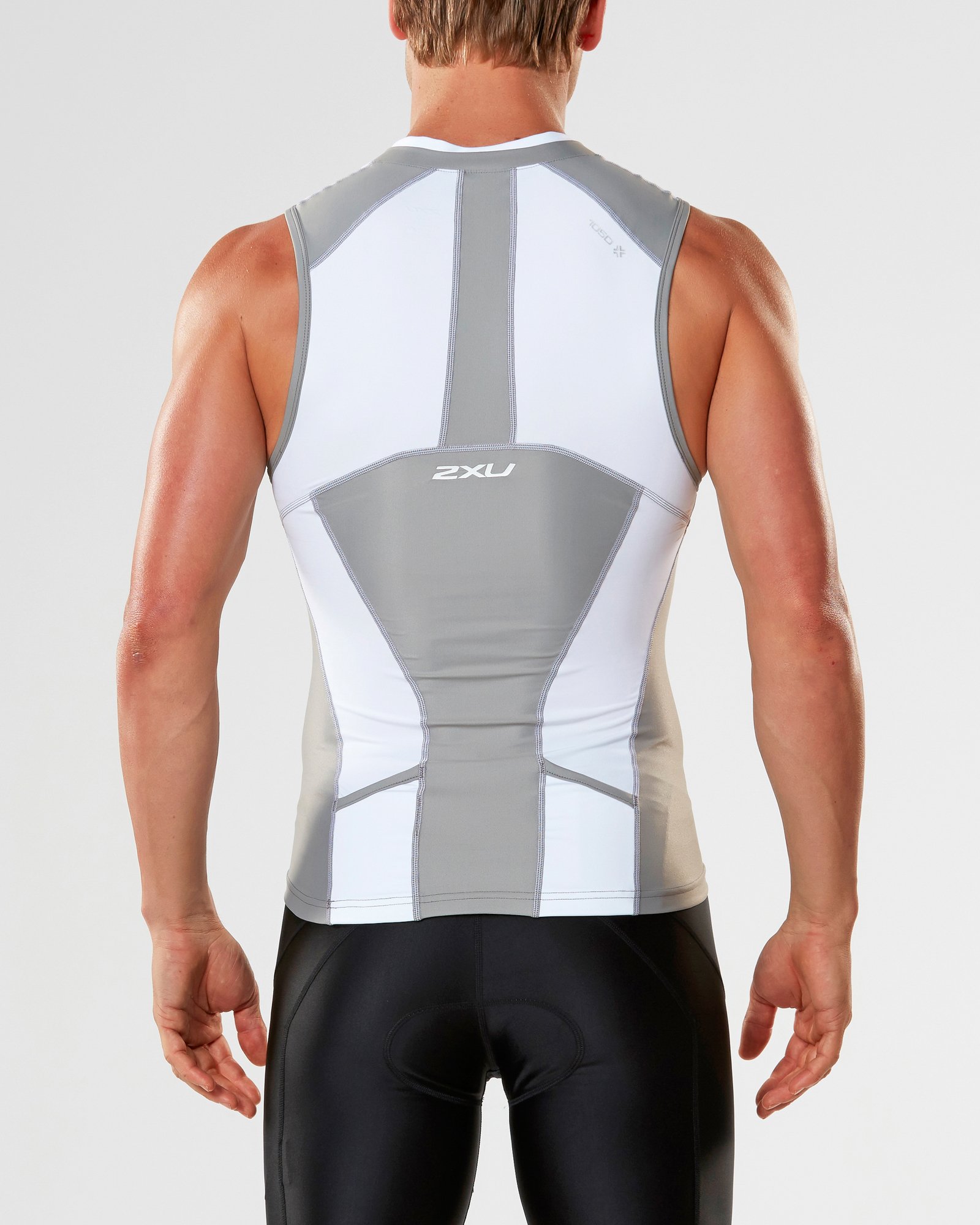 2XU Men's Compression Tri Singlet - High-Performance Triathlon Top for Running, Cycling & Swimming - Moisture-Wicking & Breathable Workout Shirt for Athletes