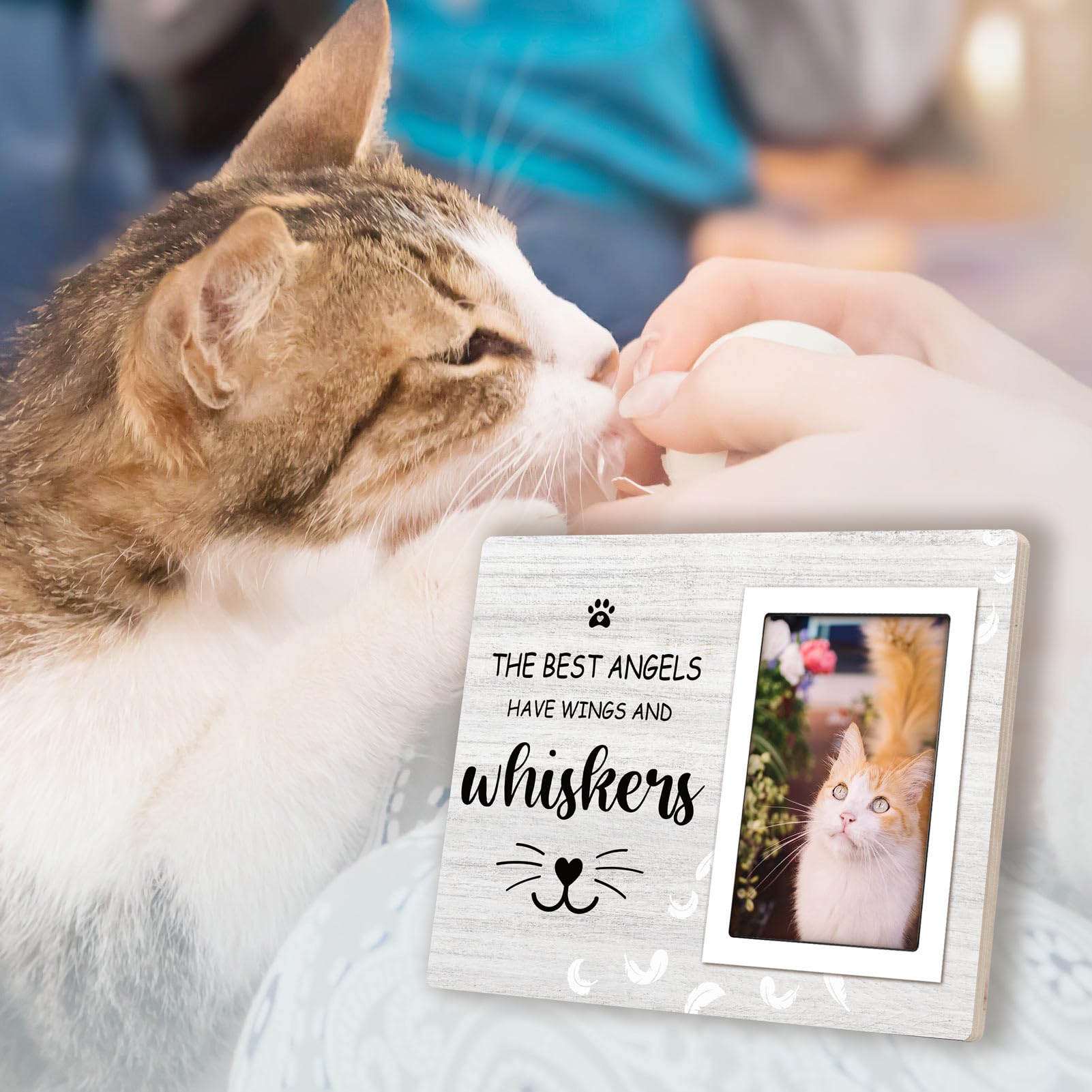 Cat Memorial Gifts - Sympathy Picture Frame for Lost Pets, 4x6 Photo Holder for Cat Loss - Thoughtful Gift for Women & Families | Perfect for Pet Memorial Displays & Comforting Bereaved Owners