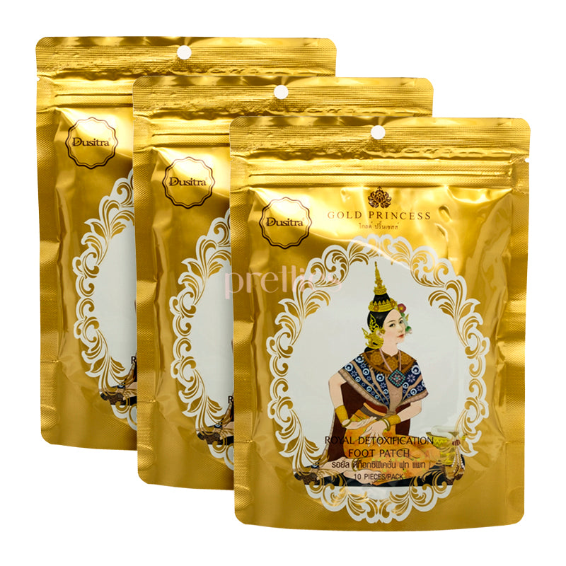 Gold Princess Royal Detox Foot Patches - Original Herbal Detoxification (30 Patches) for Relaxation & Improved Sleep | Perfect for Spa Nights & Post-Workout Recovery
