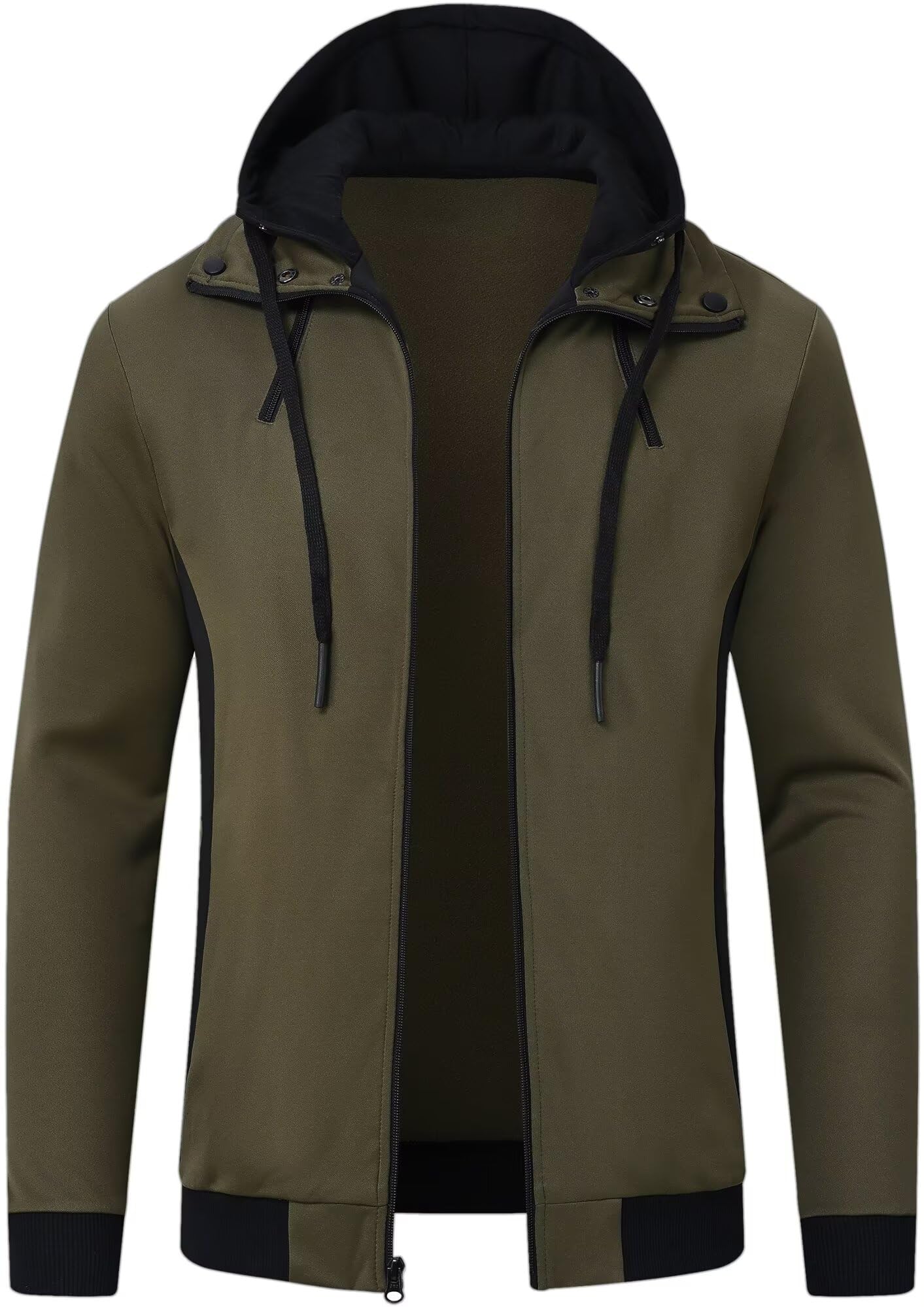 QPNGRP Men's Fleece Zipper Hoodie Jacket - Warm Winter Pullover for Outdoor Activities & Casual Wear
