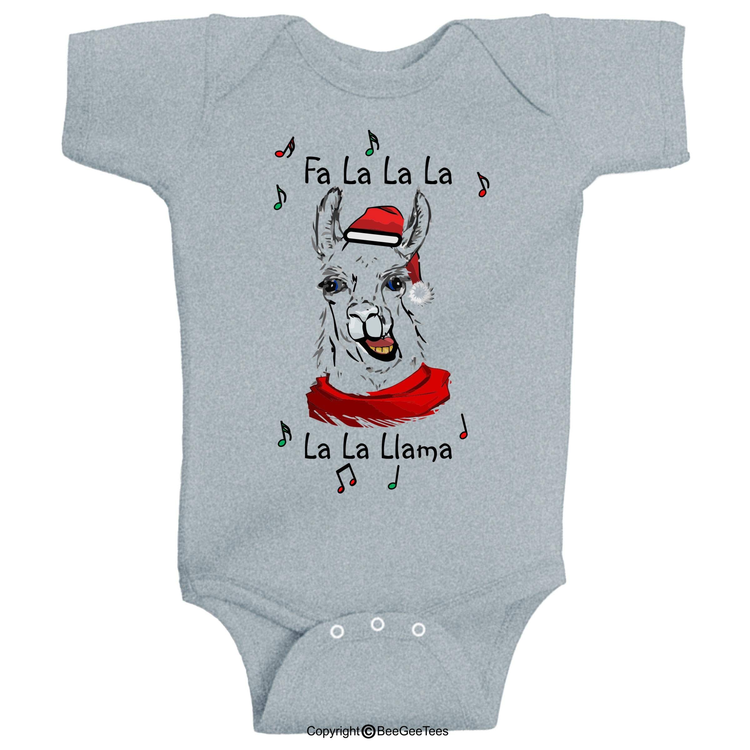 FA La La La Llama Funny Christmas Baby Bodysuit - Cute Holiday Outfit for Infants & Toddlers - Perfect for Christmas Photos, Family Gatherings & Festive Celebrations