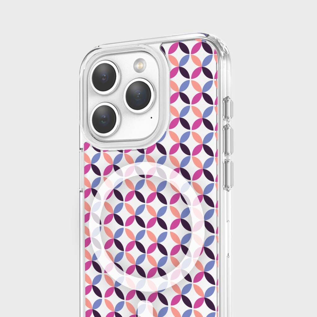 iPhone 15 Pro Clear Case with Pink Celestial Petal Design - Slim Protective Cover for Everyday Use, Work & Travel