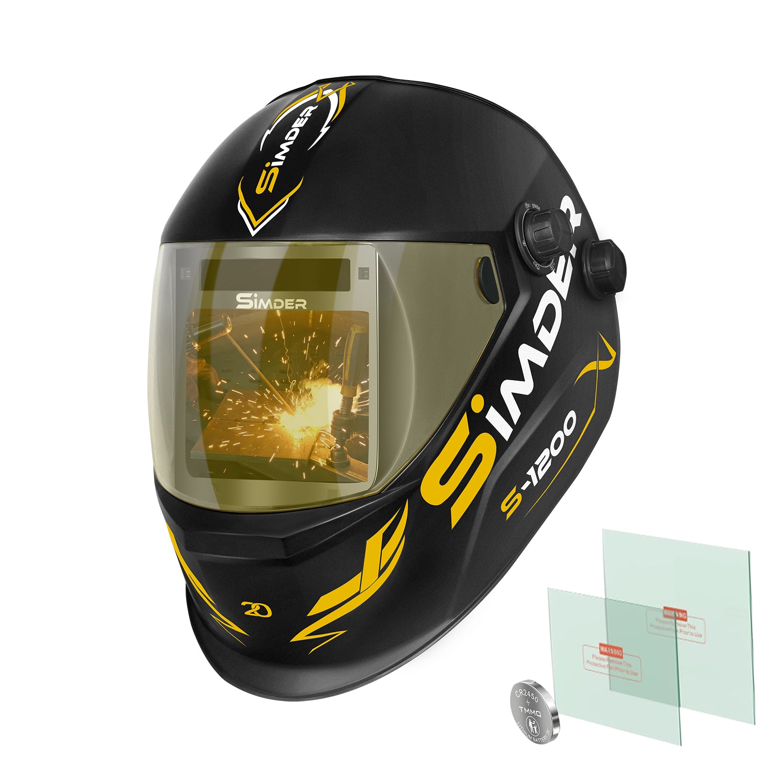 SSimder Auto Darkening Welding Helmet with True View Technology - S1200 Solar Powered Lens for Arc/TIG/MIG Welding - Perfect for DIY Projects & Professional Metal Fabrication