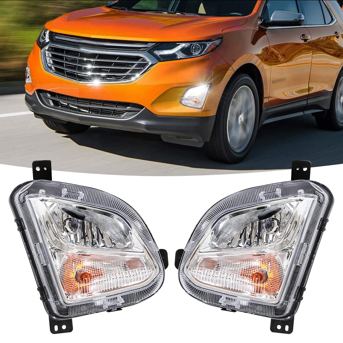 2018-2020 Chevy Equinox Fog Light with Turn Signal - Front Bumper Replacement LED Fog Lamp Assembly | Perfect for Night Driving & Enhanced Visibility in Rain/Fog