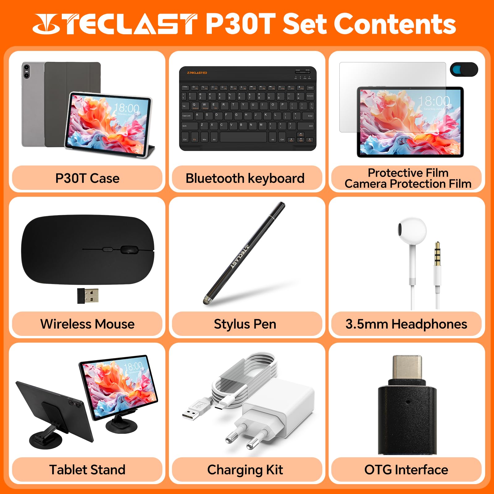 TECLAST 10-inch Android 14 Tablet with Keyboard - 10GB RAM 128GB Storage (Expandable to 1TB), WiFi 6, Bluetooth 5.4, 6000mAh Battery, GPS - 2-in-1 Laptop Tablet with Keyboard, Mouse, Case & Stylus - Perfect for Work, Study & Entertainment
