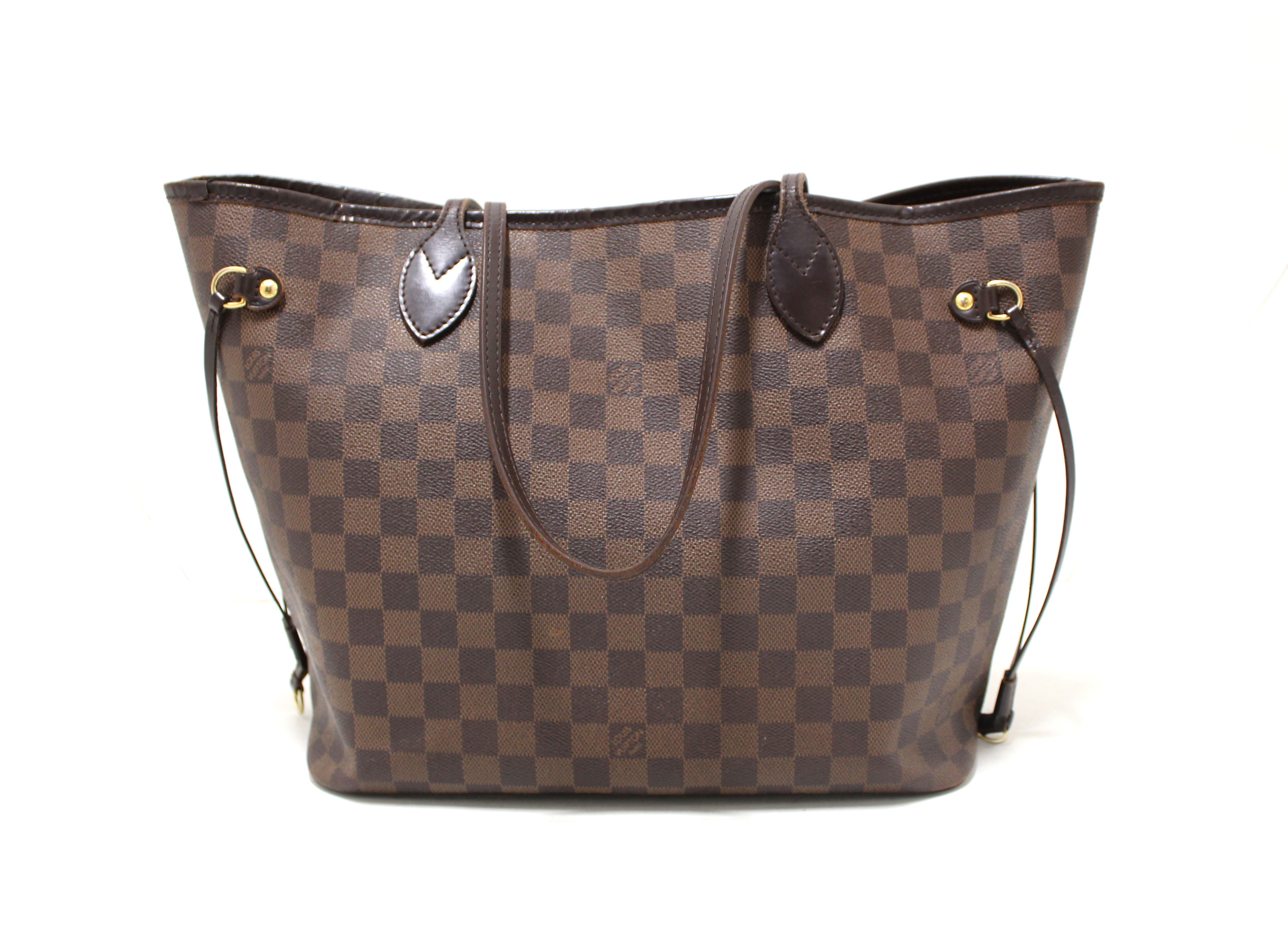 Authentic Louis Vuitton Damier Ebene Canvas Neverfull MM Shoulder Tote Bag - Luxury Designer Handbag for Women, Perfect for Work, Travel & Everyday Use