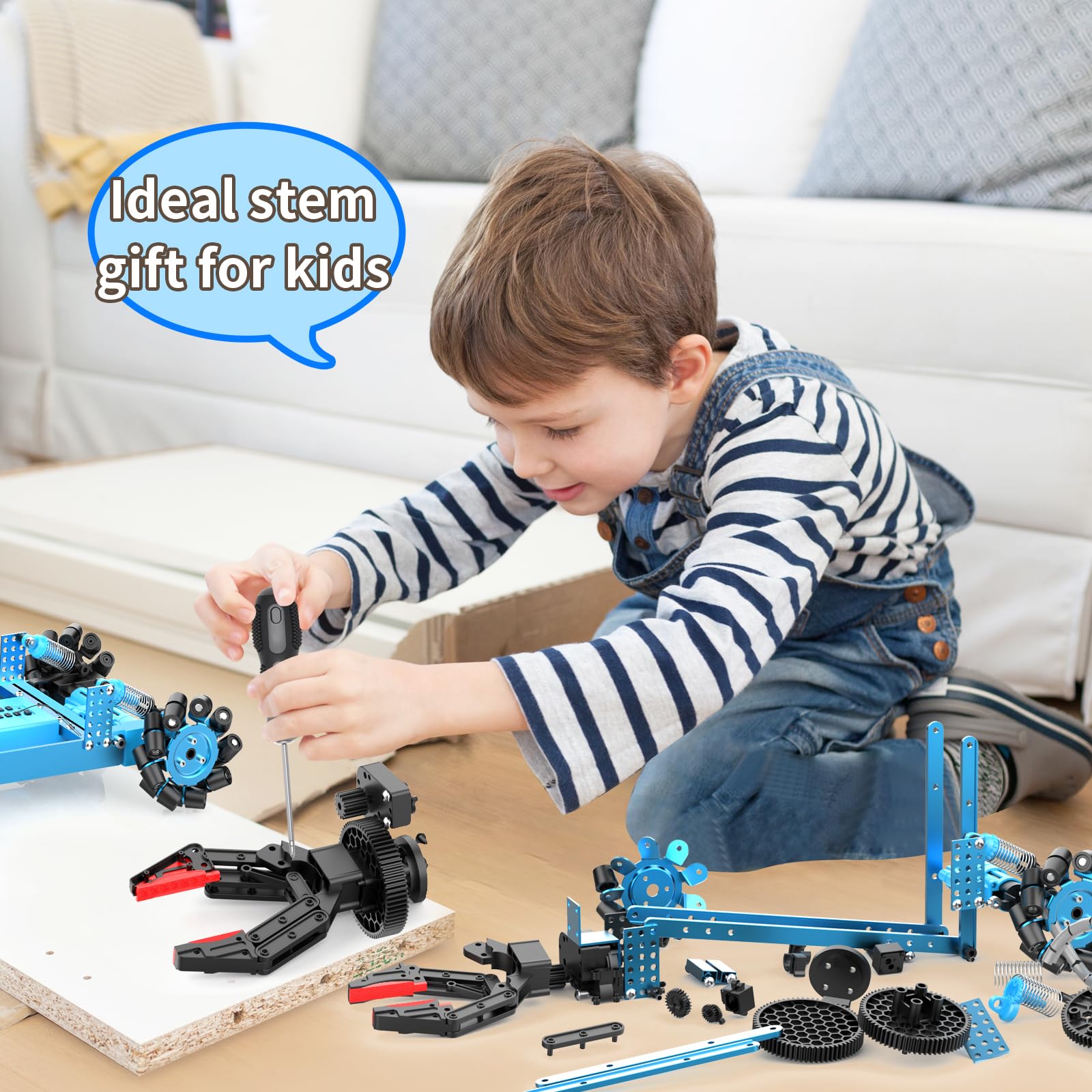 Remote Control Robot Arm Building Kit - 360° Flexible Gripper & Wheels, 103Pcs STEM Educational Toy for Kids & Adults | Perfect for Birthday Gifts, Science Projects & Robotics Learning (Includes Gift Box)