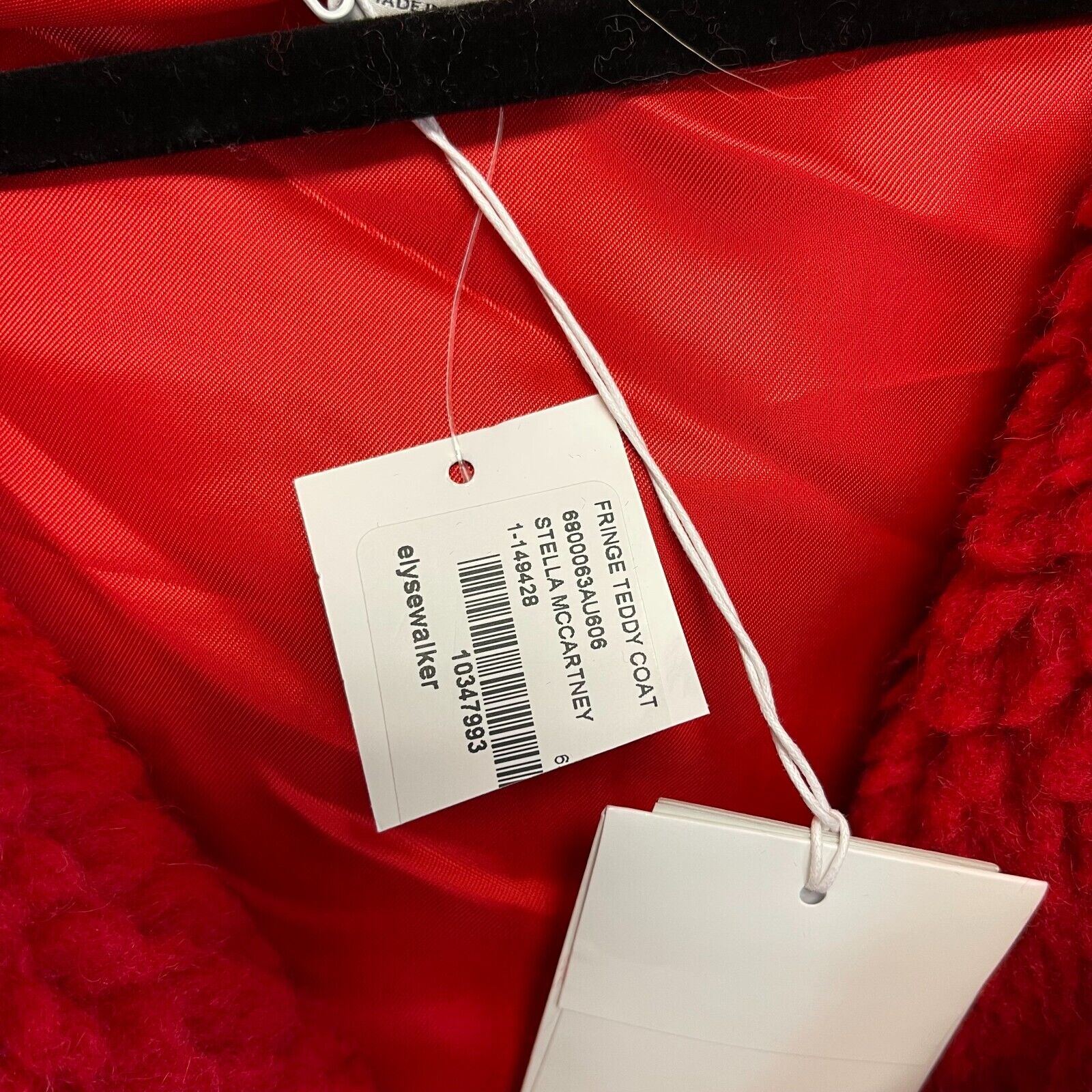 Stella McCartney Red Fringe Teddy Coat Size 0 (US 34) - 2022 Fall/Winter Runway Collection NWT | Perfect for Evening Events, Parties & Fashion Shows