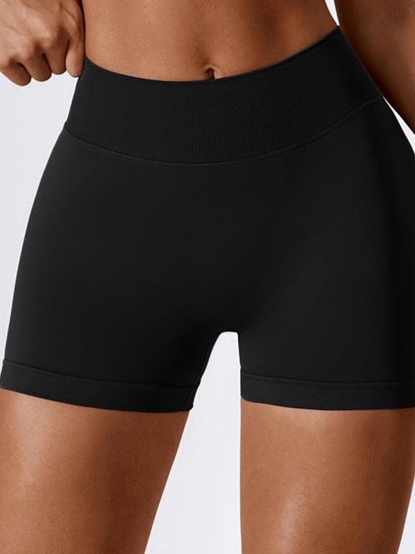 ZASUWA Women's Sexy Deep V Back Scrunch Butt Lifting Shorts - High Waisted Workout & Yoga Shorts for Women, Perfect for Gym, Running, and Lounge Wear