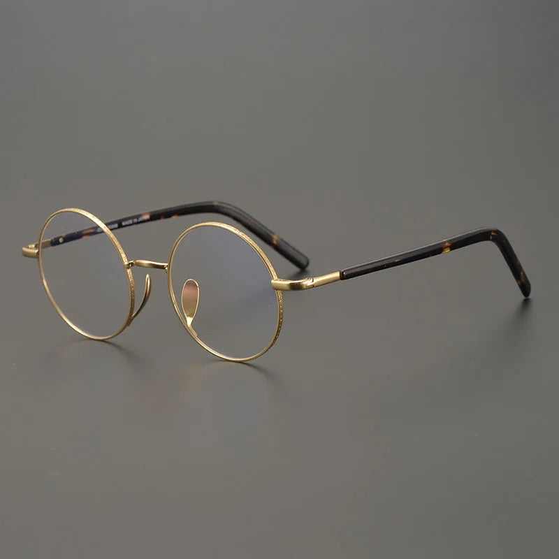 Aimee Unisex Full Rim Round Titanium Eyeglasses Frame 2085 - Lightweight Durable Glasses for Men & Women - Perfect for Reading, Work, and Daily Wear