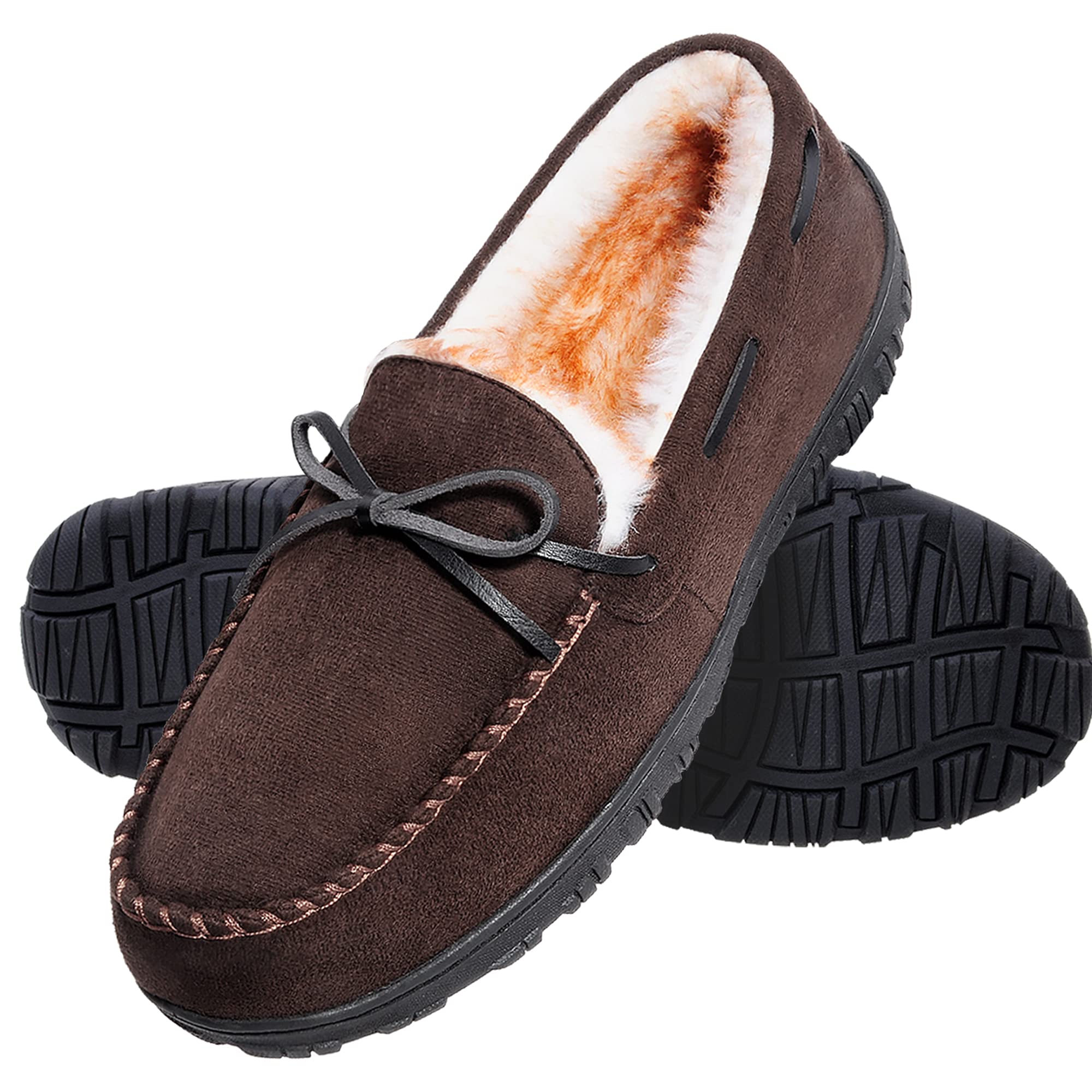 Men's Warm Comfortable Plush Slippers - Cozy Indoor/Outdoor House Shoes for Winter, Home, Lounge & Relaxation
