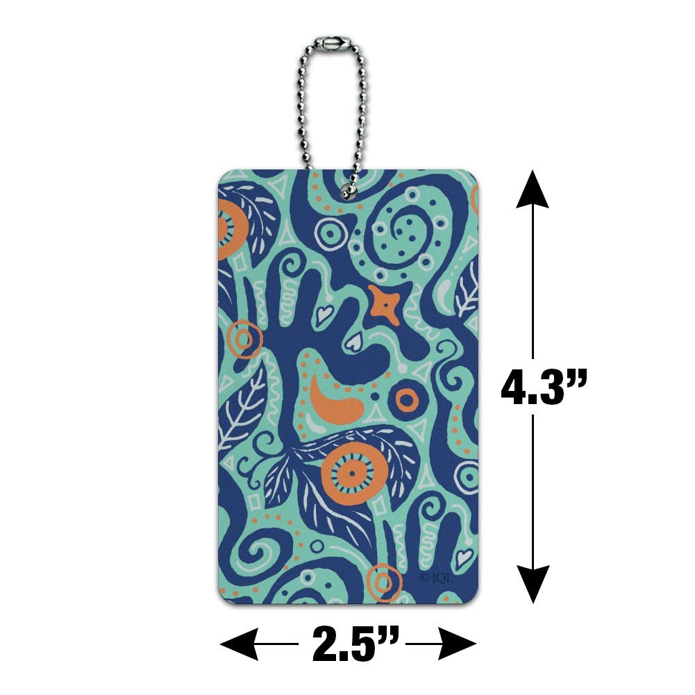 Blue Vines and Leaves Pattern Luggage Tag - Durable Suitcase ID Card for Carry-On Bags | Perfect for Travel Identification & Baggage Tracking