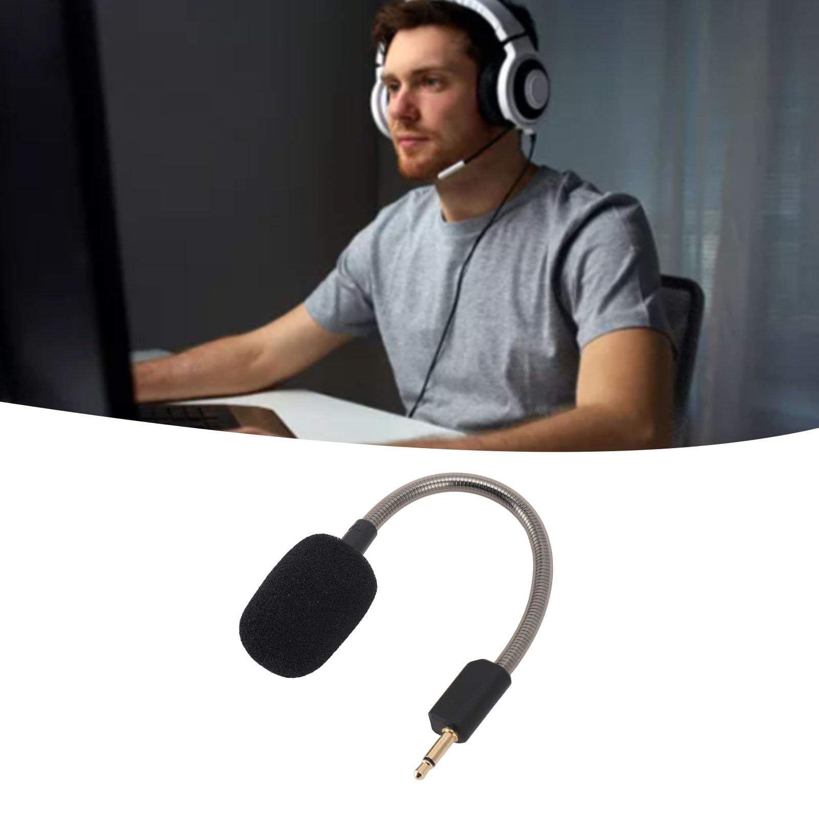 Razer BlackShark V2/V2 Pro Replacement Microphone - Detachable 3.5mm Boom Mic with Noise Cancelling & Foam Cover for Gaming Headsets - Perfect for Streaming, Online Meetings & Competitive Gaming