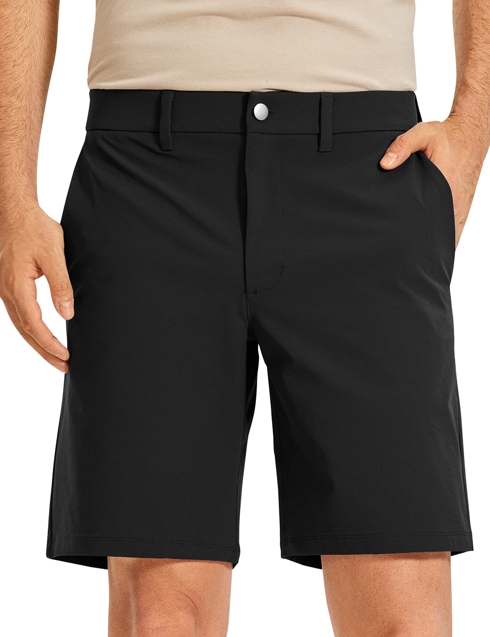 CRZ YOGA Men's Stretch Golf Shorts - 7''/9'' Slim Fit Waterproof Athletic Casual Work Shorts with Pockets | Lightweight Quick-Dry Performance Shorts for Golf, Running, Gym & Outdoor Activities