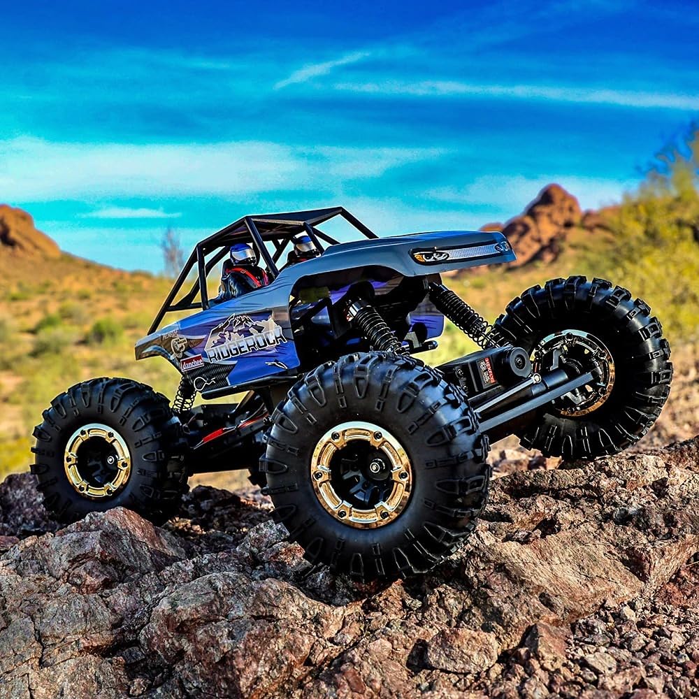 DANCHEE RidgeRock 4WD Electric Rock Crawler 1/10 Scale Ready-to-Run RC Truck - Off-Road Adventure, Trail Crawling & Backyard Fun - Blue