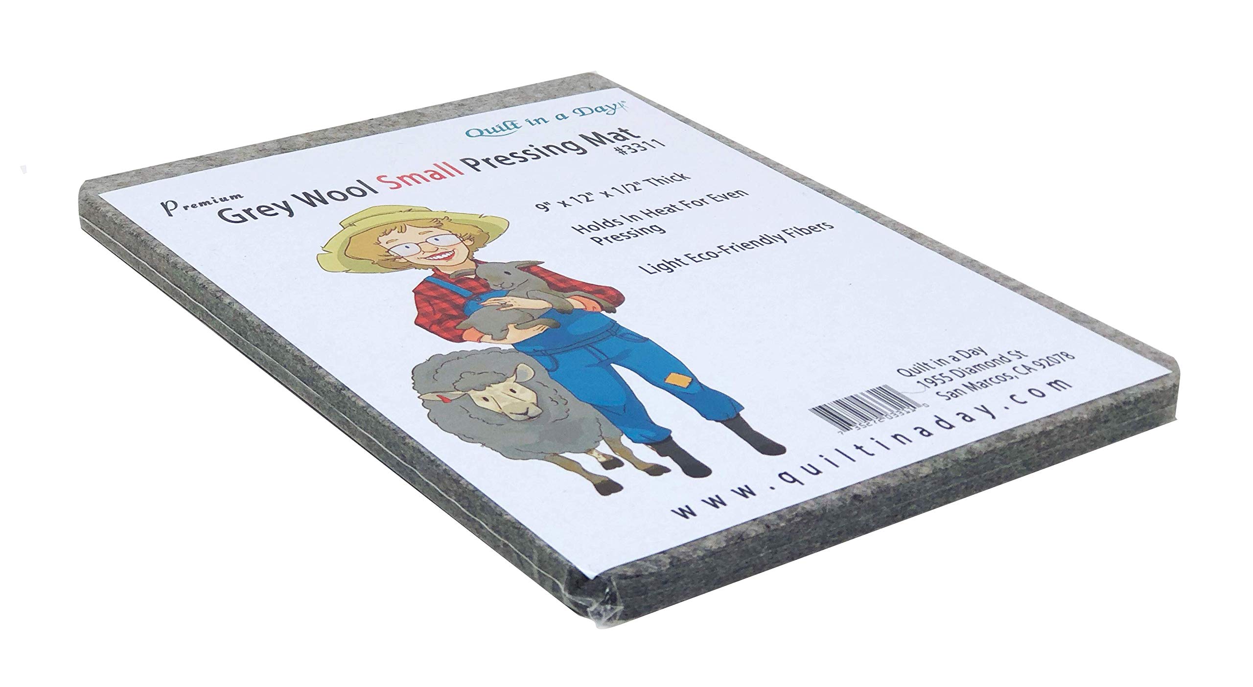Quilt In A Day Grey Wool Small Pressing Mat for Sewing & Quilting - Perfect Ironing Accessory for Crafting, DIY Projects & Fabric Pressing
