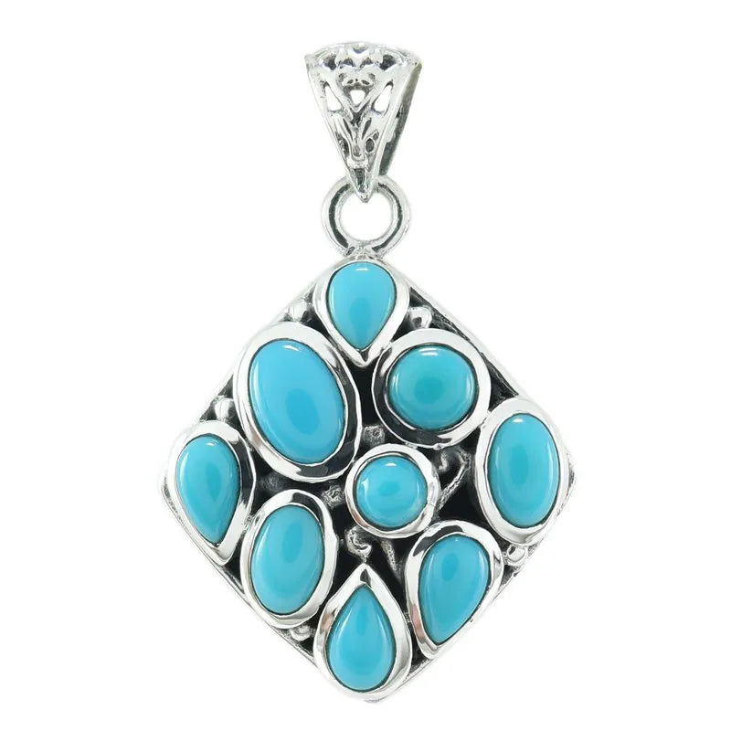 Amanzi Turquoise Pendant Necklace - Handmade Blue Gemstone Jewelry for Women - Perfect for Casual Wear, Boho Style & Gift Giving