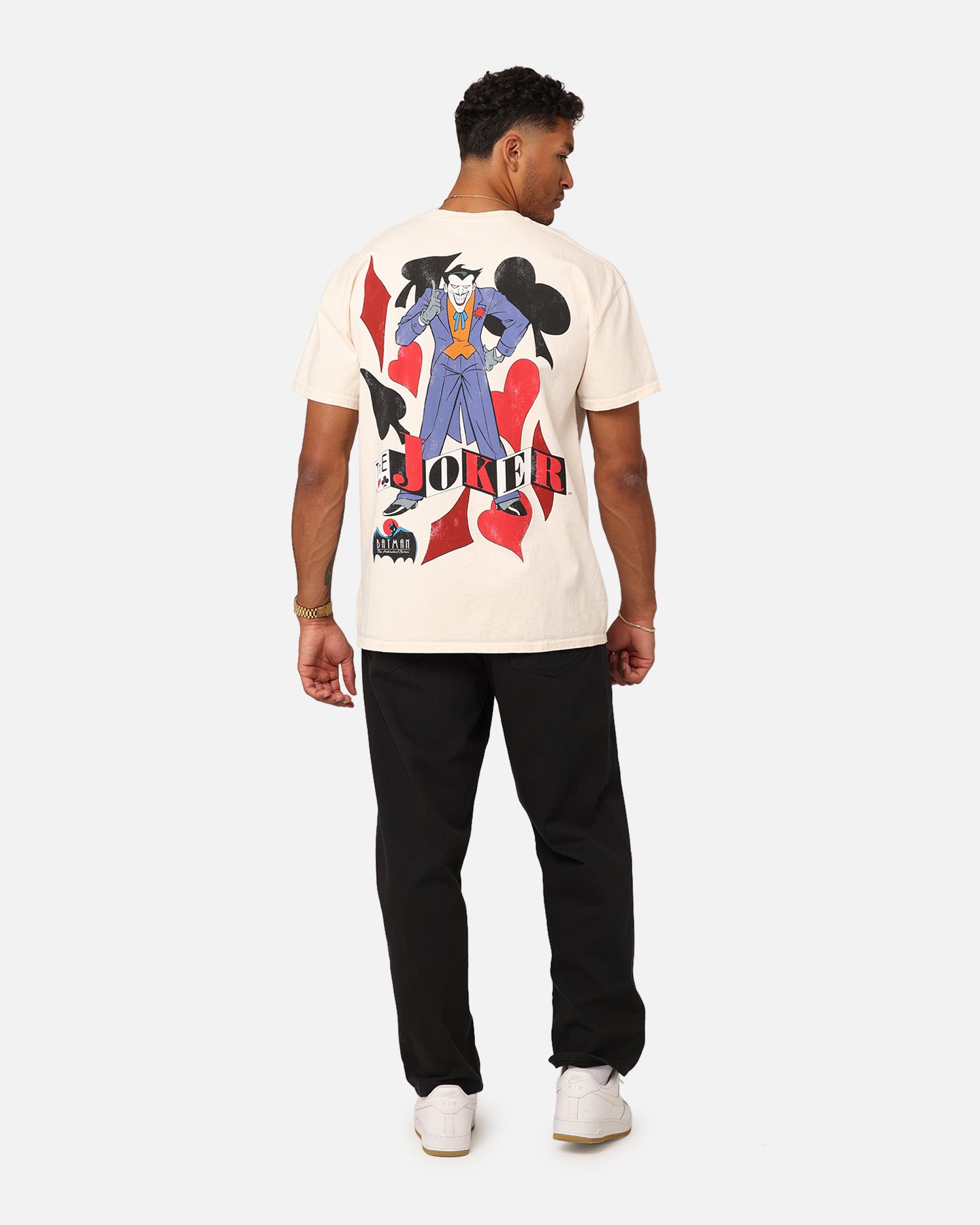 Vintage DC Batman The Joker 1993 Heavyweight T-Shirt - Off White Retro Graphic Tee for Men - Perfect for Comic Con, Cosplay & Casual Streetwear