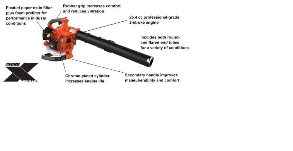 Echo X Series 25.4Cc Gas Powered Handheld Leaf Blower - Lightweight Yard Cleanup Tool for Lawn, Garden, Patio & Driveway Maintenance