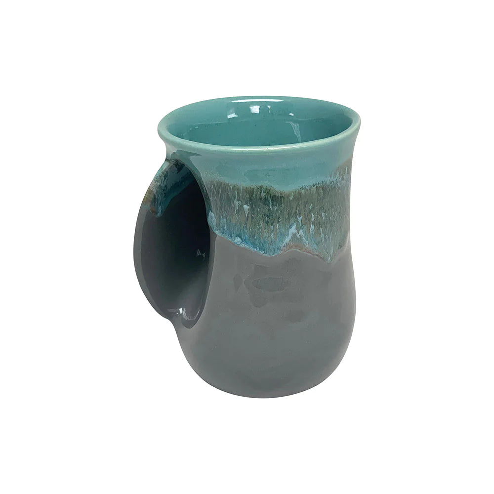 Left-Handed River Stone Handwarmer Mug - Clay in Motion #20RS | Perfect for Coffee, Tea & Hot Drinks at Home or Office