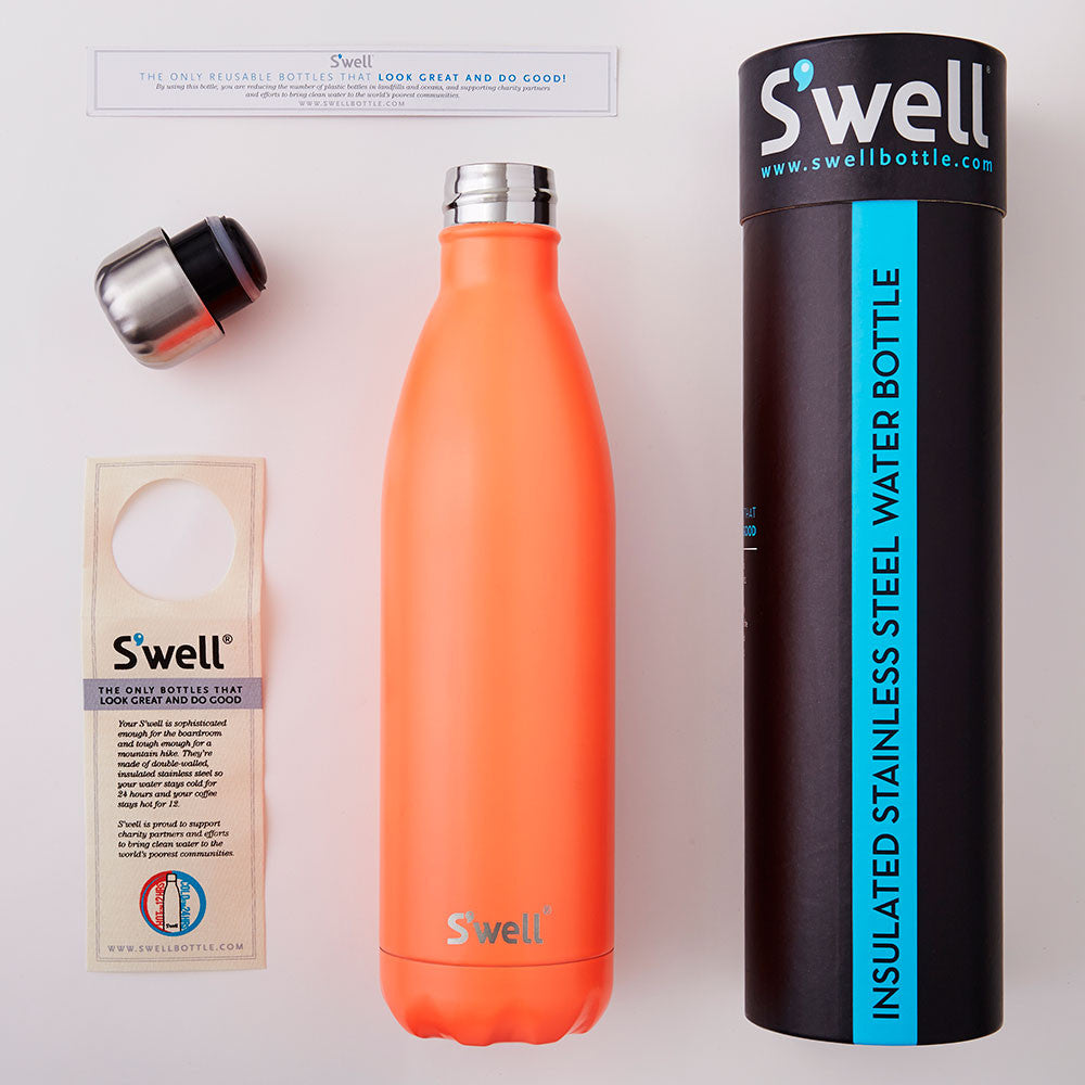 S'well Satin 17oz (500mL) Stainless Steel Water Bottle - Insulated, Leak-Proof & Eco-Friendly for Gym, Hiking & Travel