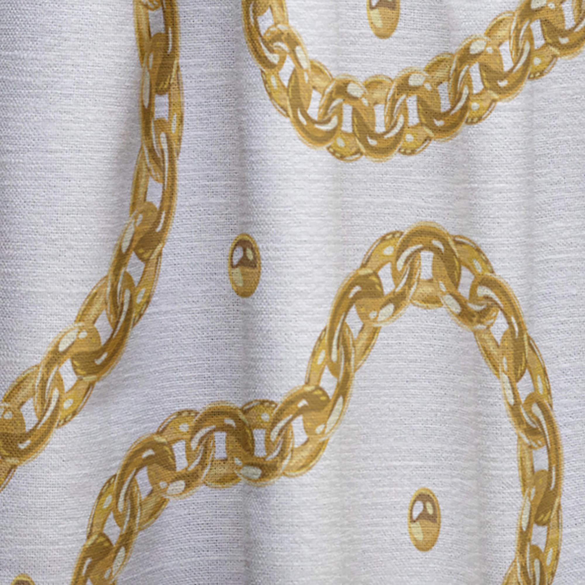 DesignQ Golden Chain Necklace Blackout Curtains - Thermal Insulated Single Panel 52x63 Inches for Bedroom & Living Room - Elegant Window Drapes for Home Decor & Light Blocking