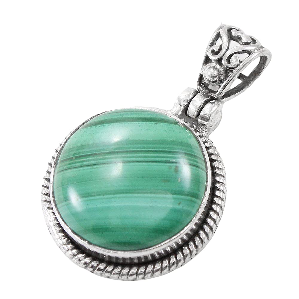 925 Sterling Silver Malachite Pendant Necklace for Women | Mothers Day & Bridesmaid Gift | Boho Jewelry for Daily Wear
