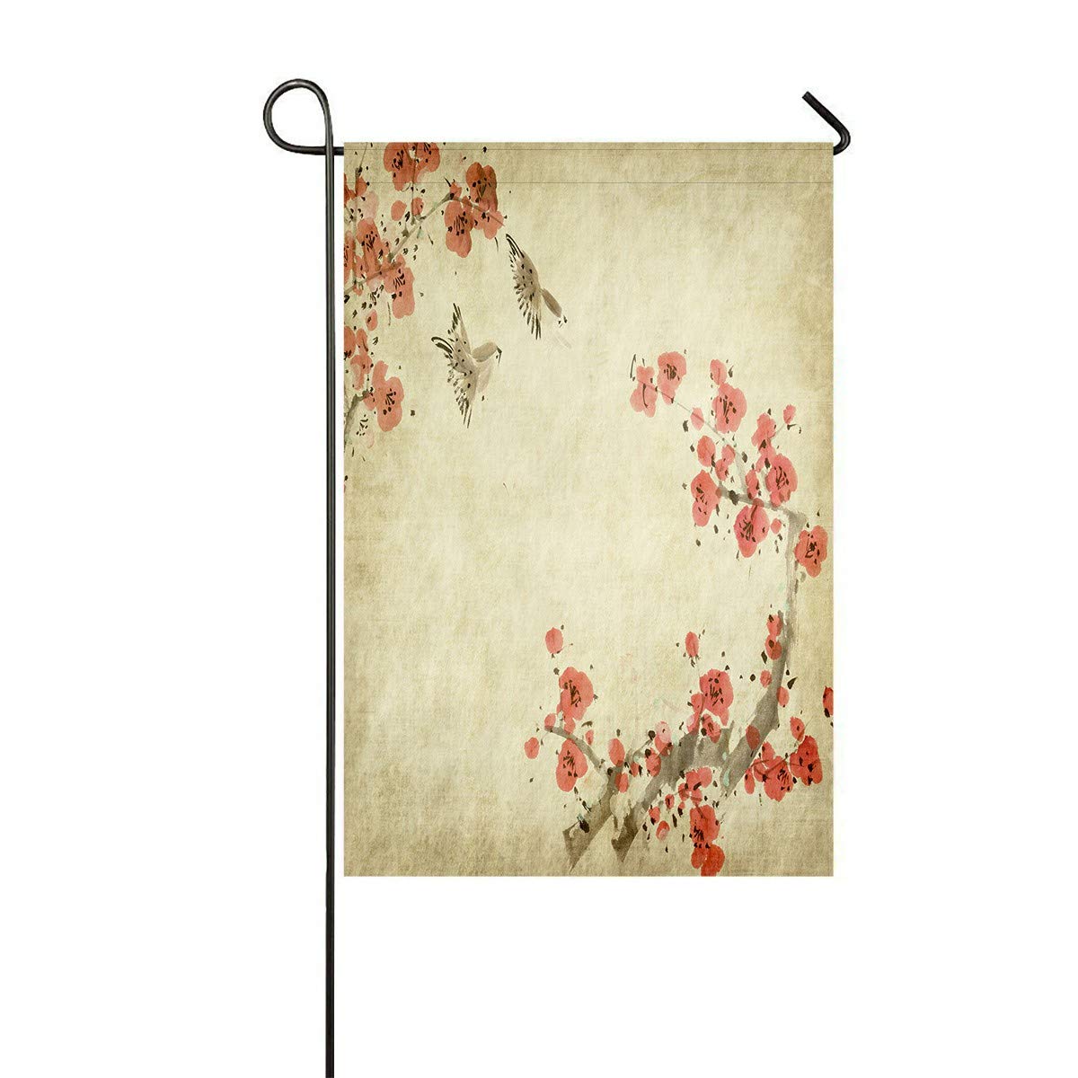 ECZJNT 12x18 Inch Plum Blossom Bird Garden Flag - Outdoor Decorative Flag for Home, Yard, Party & Seasonal Decor - Perfect for Spring Garden, Front Porch & Patio Decorations