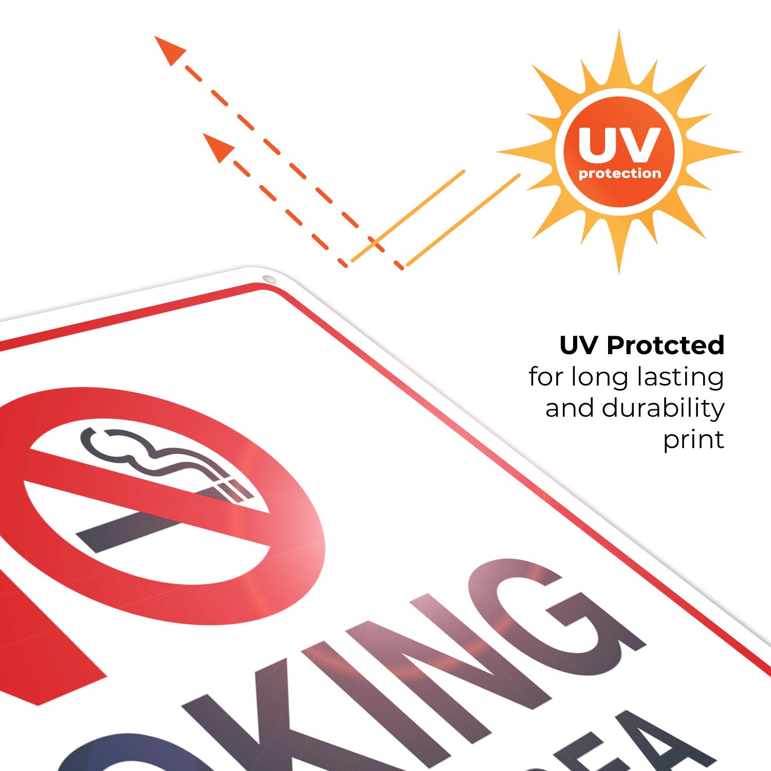 No Smoking in Pool Area Sign - 10x14 Inches Rust-Free .040 Aluminum, Fade Resistant - Made in USA - Perfect for Swimming Pools, Hot Tubs & Public Aquatic Facilities
