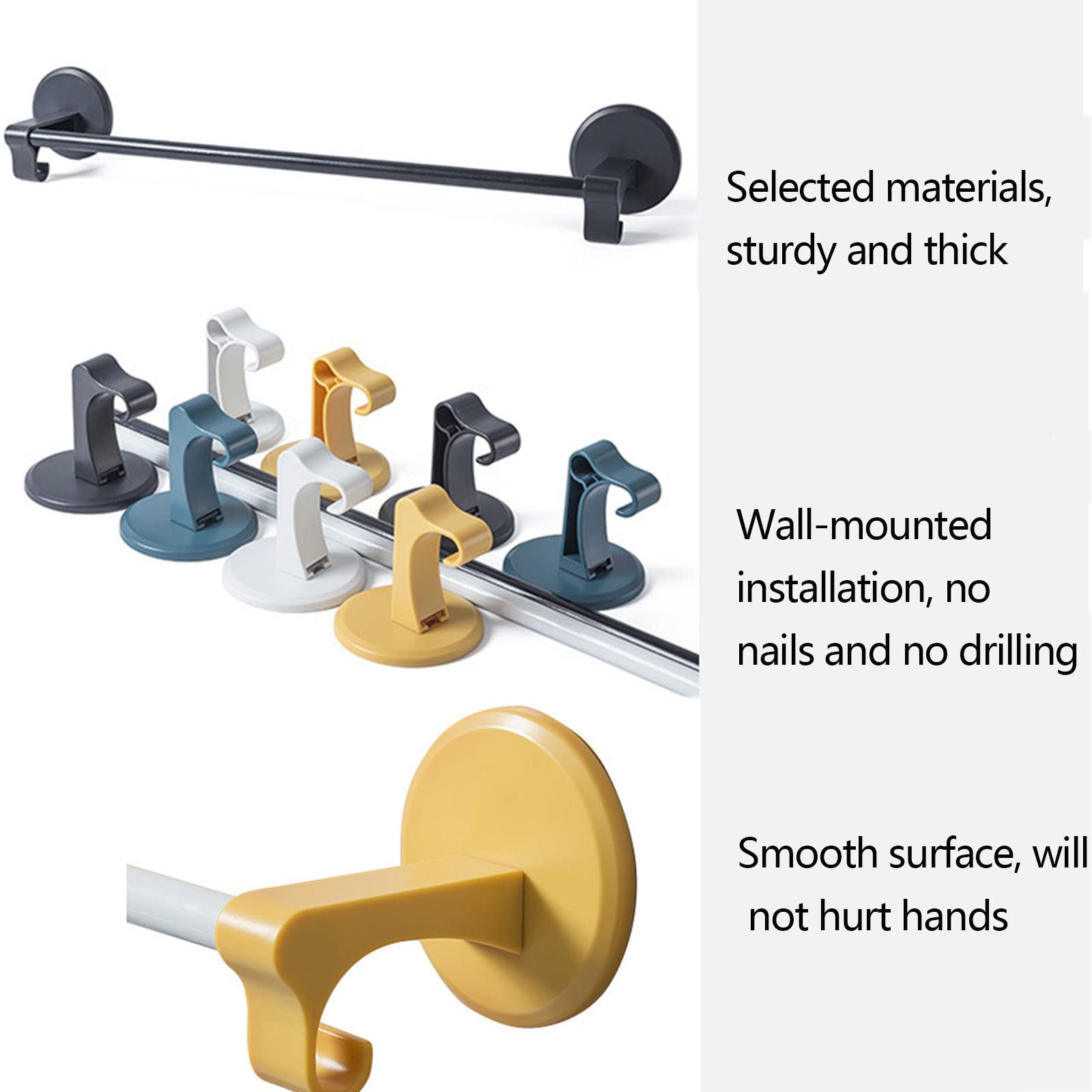 18 Inch White Wall Mounted Towel Bar for Bathroom - Heavy Duty Adhesive Towel Rack with Toilet Paper Holder & Slipper Storage - Perfect for Small Bathrooms, Apartments and RVs