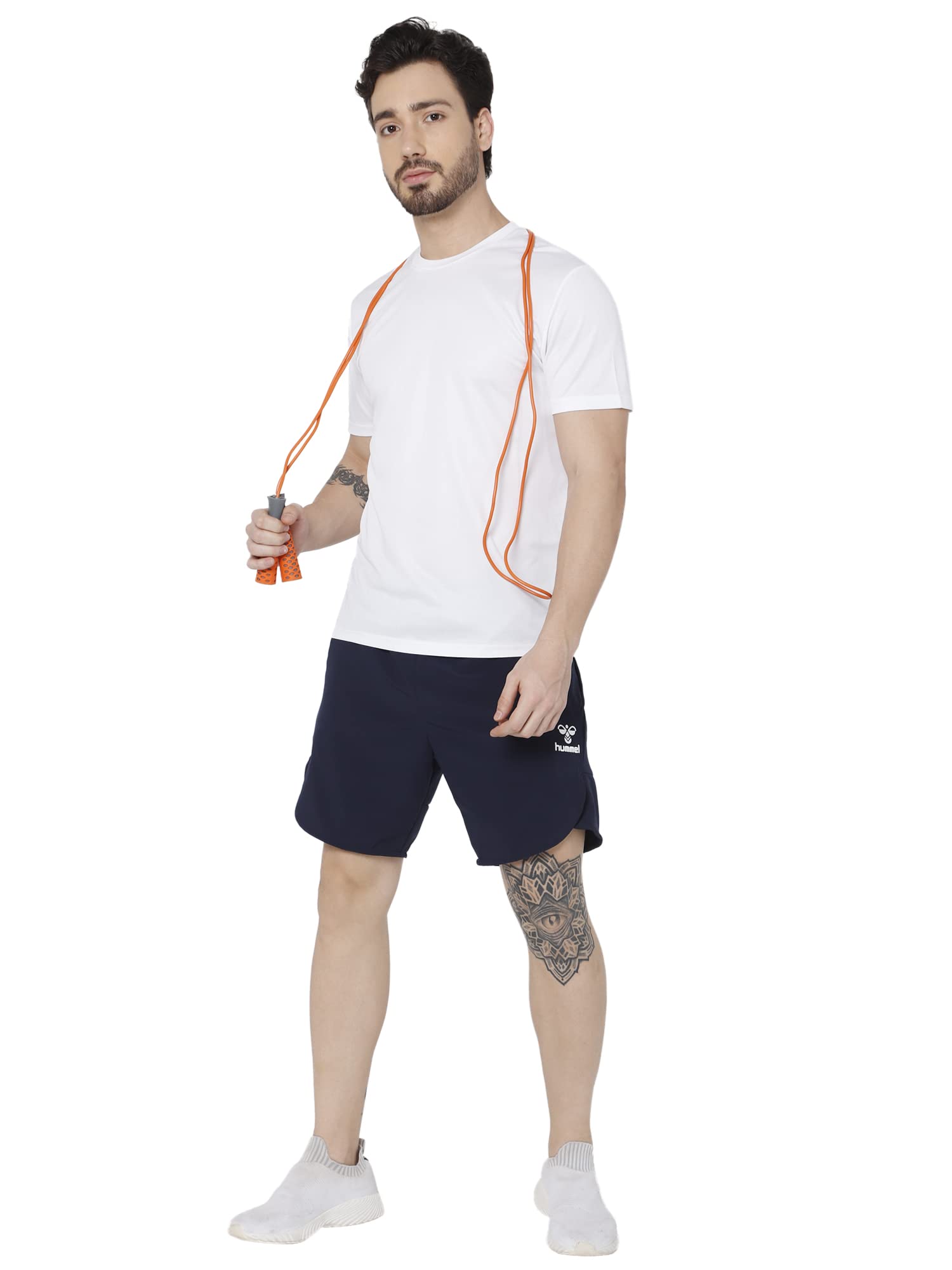 hummel Kuro Solid Men's Regular Fit Polyester Shorts with Zipper Pockets - Comfortable, Breathable & Stretchable Fabric for Yoga, Gym, Running & Everyday Wear - Perfect for Workouts, Training & Casual Outfits