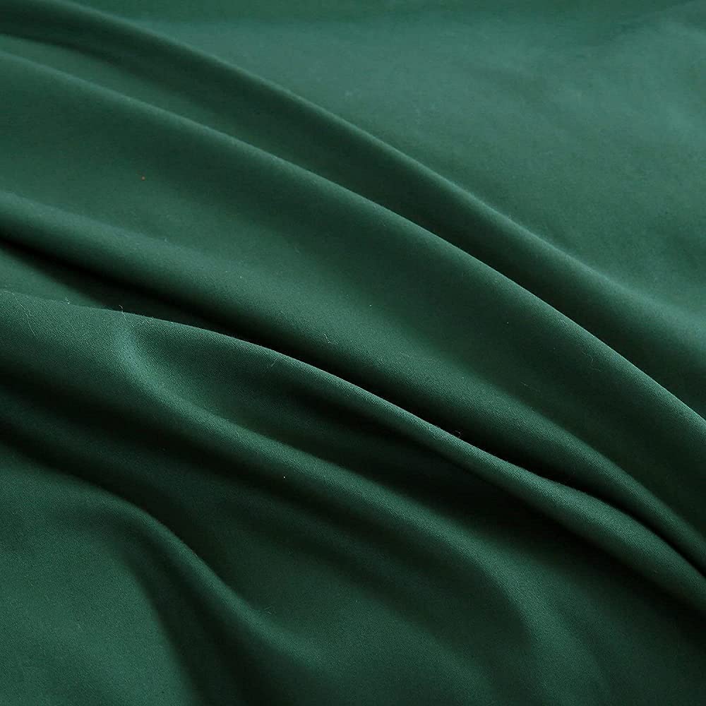 Emerald Green Duvet Cover Set - King Size (California King) 100% Washed Cotton Bedding with Matching Pillowcases | Soft Luxury Bedding for Master Bedroom, Guest Room & Hotel Use