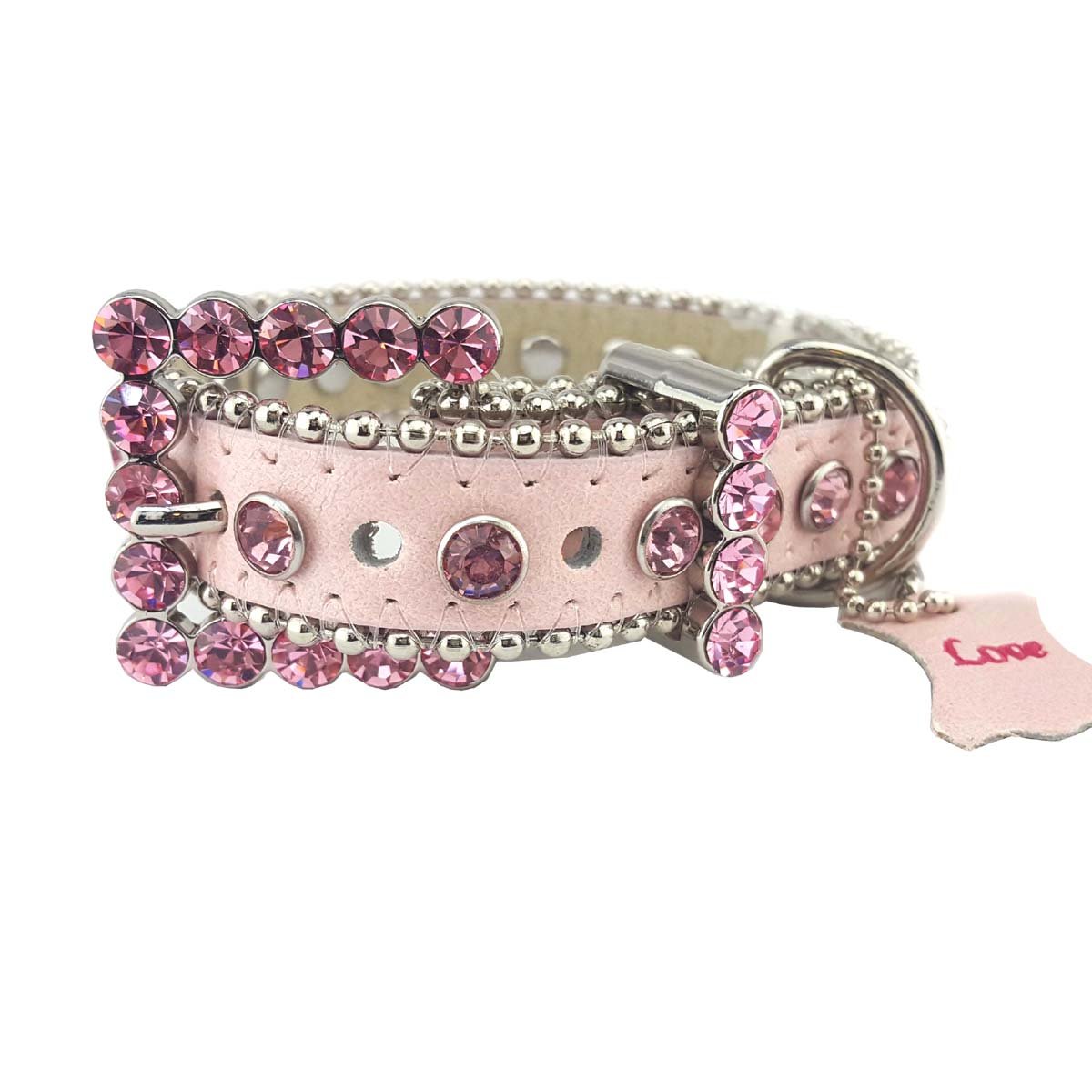 AXESORIA Crystal Rhinestone Dog Collar - Sparkling & Stylish Pet Accessory for Small, Medium, Large Dogs - Perfect for Weddings, Parties & Daily Walks