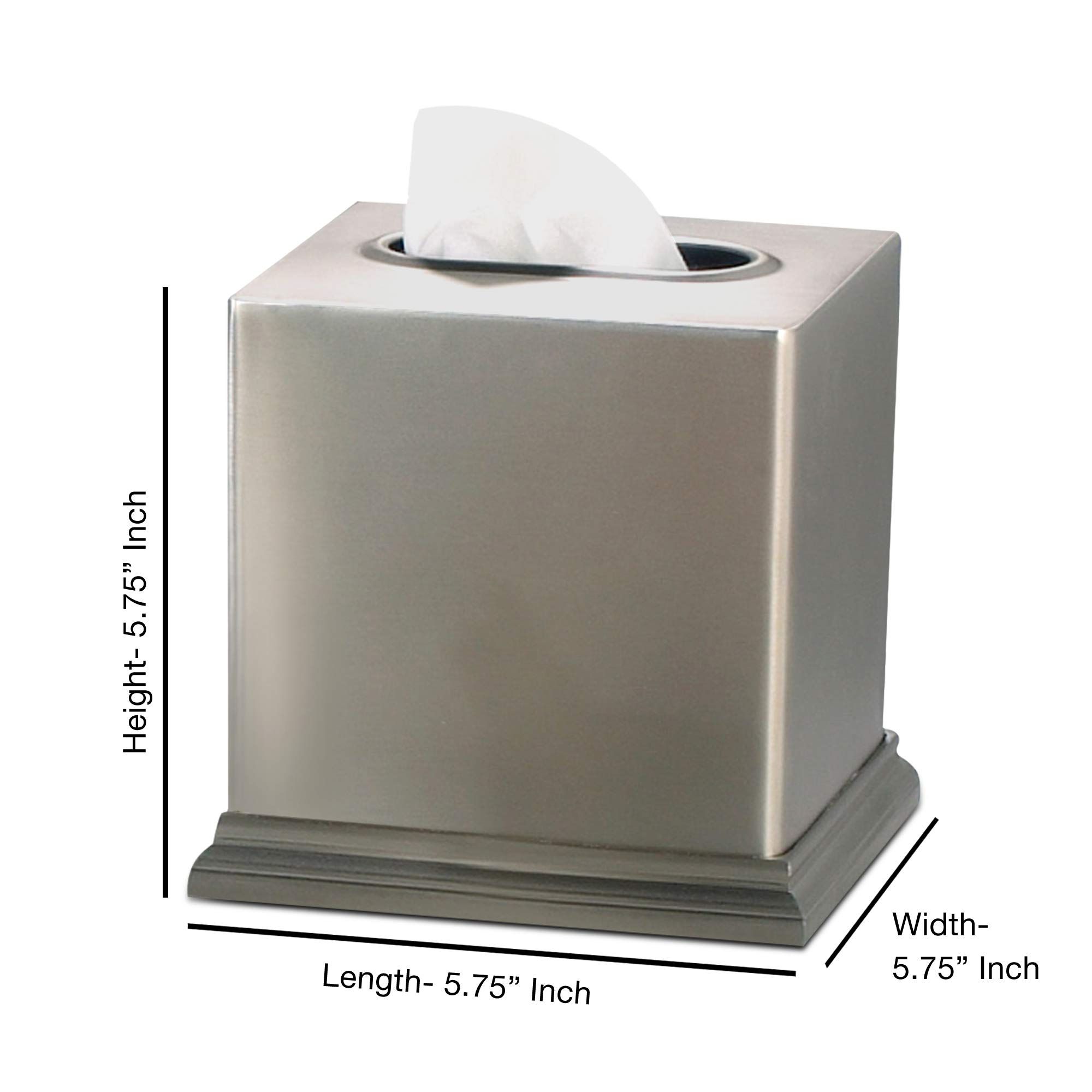 Premium Stainless Steel Rosemont Boutique Tissue Box Cover - Elegant Home Decor for Living Room, Bedroom & Office