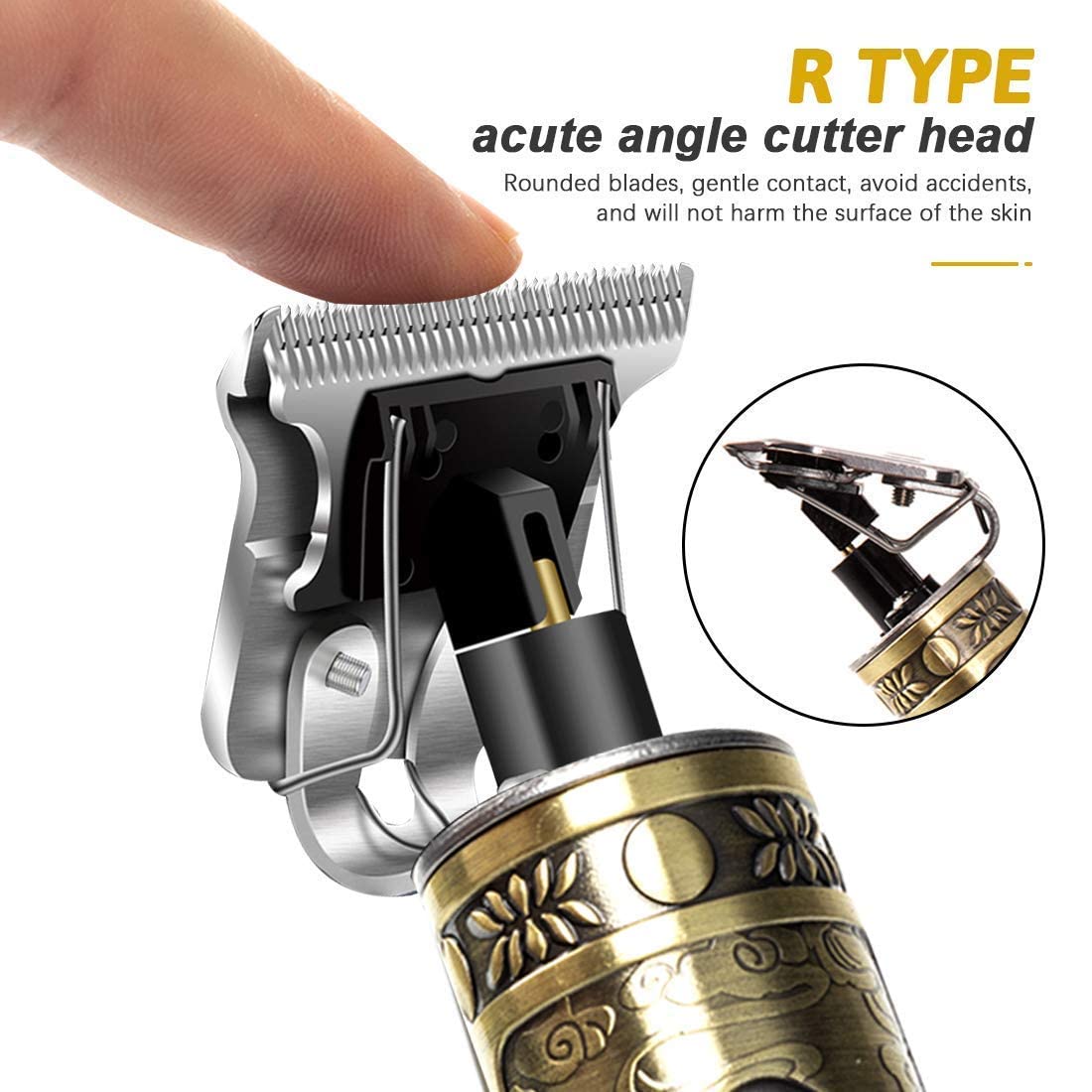 RIMDIXA Professional Men's Hair Trimmer & Clipper - Adjustable Blade, Retro Oil Head Design for Precise Haircut & Close Shave | Perfect for Home Barbering, Beard Trimming & Styling (Buddha Style)