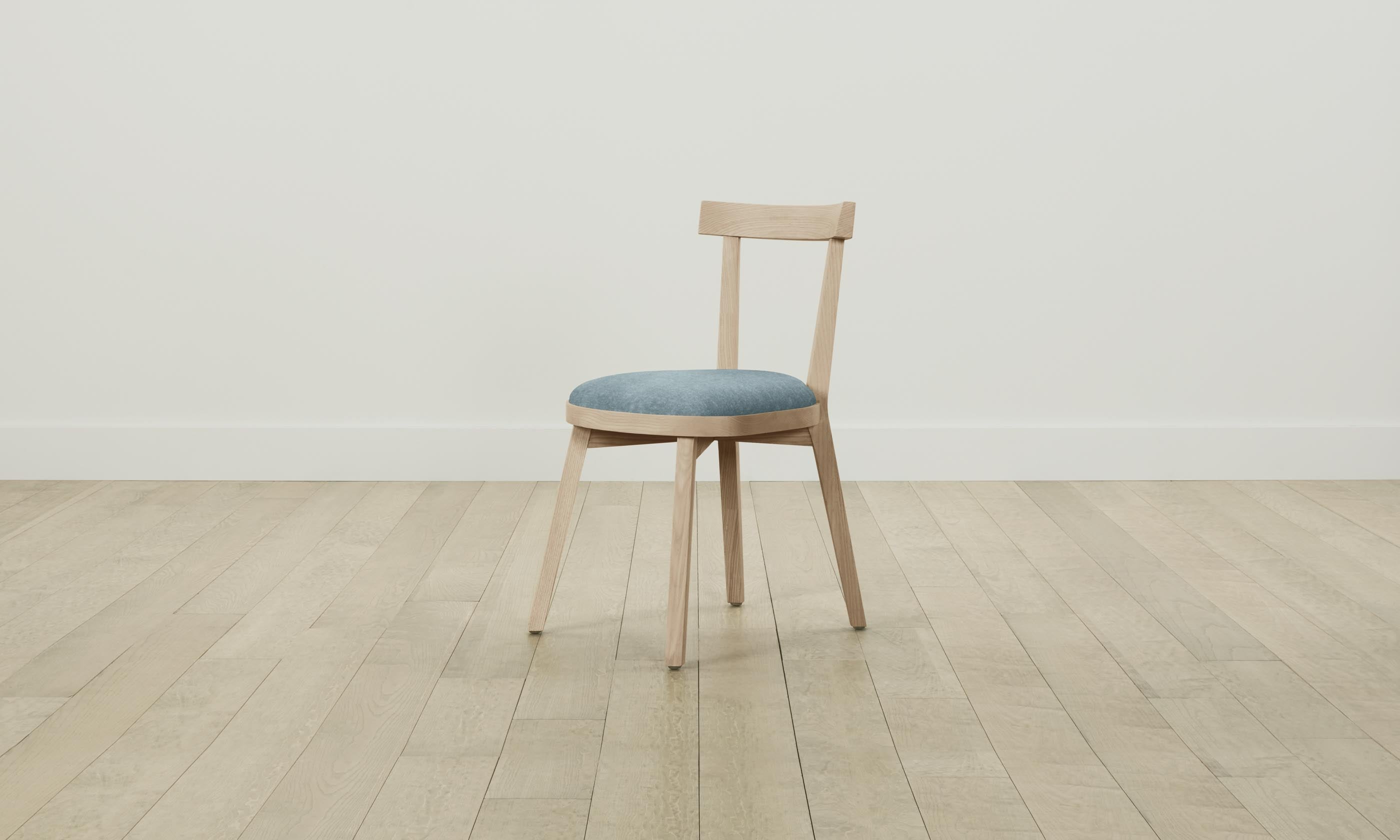 Allen Dining Chair - Mohair Slate Blue Upholstered Seat - Modern Comfort for Kitchen, Dining Room & Office Workspace