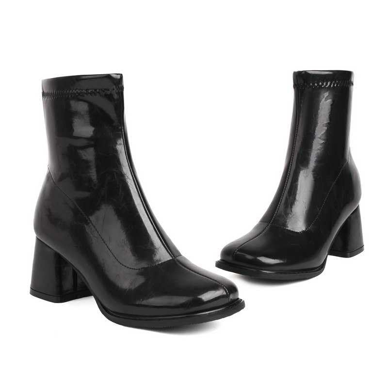 Women's Chunky Block Heel Square Toe Platform Ankle Boots - Mid Calf & Ankle High Heel Boots for Fall Winter Fashion | Perfect for Office, Party & Casual Outfits