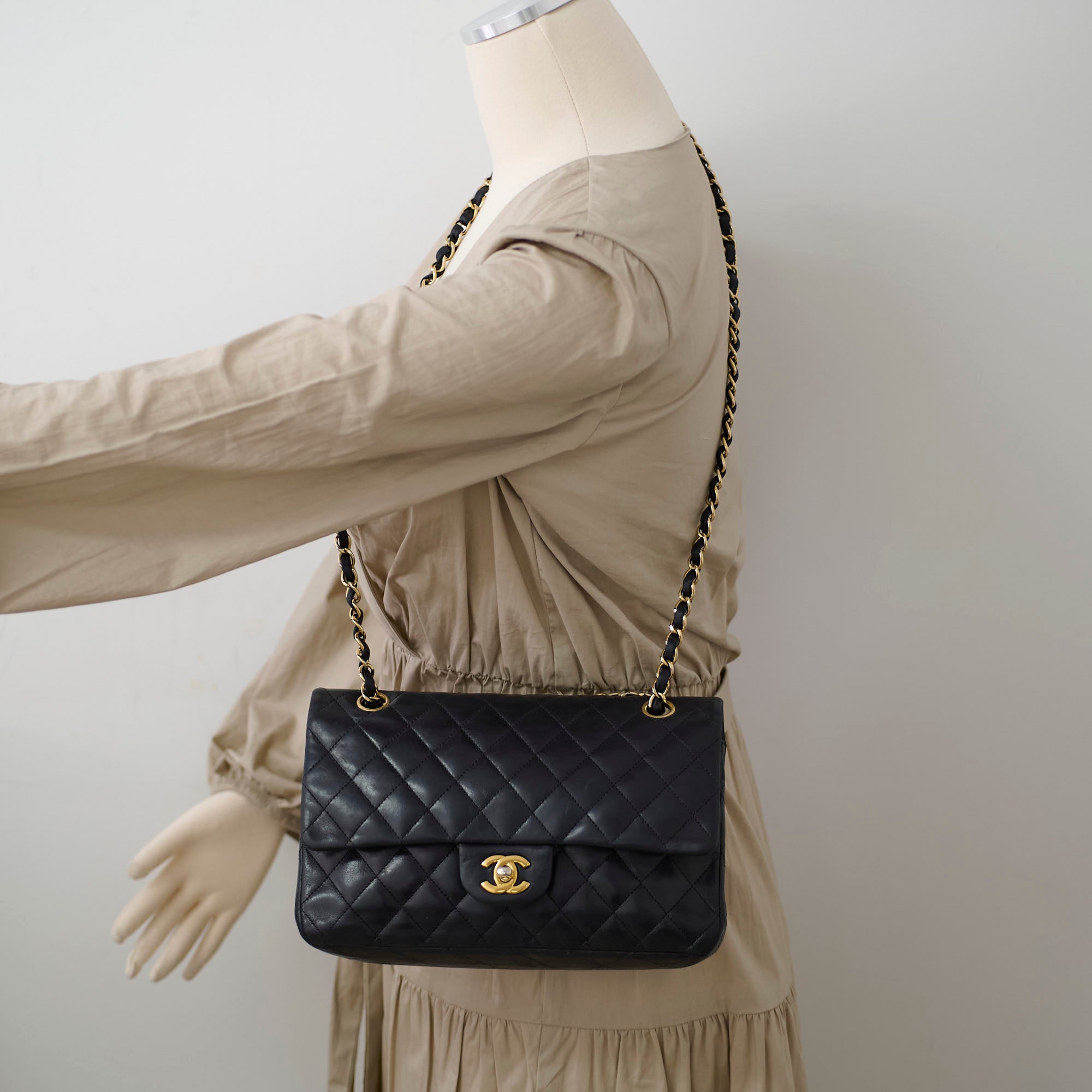 Chanel Medium/Large Double Classic Flap Bag in Black | Luxury Designer Handbag for Women | Perfect for Work, Evening Events & Everyday Use
