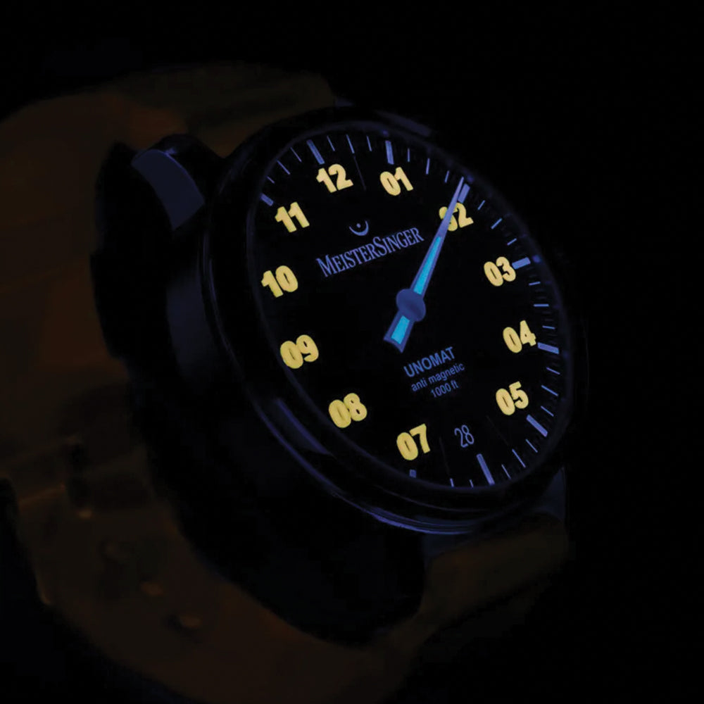 Unomat Automatic 43mm Men's Watch - Black Dial with Orange Rubber Strap - Waterproof Diver Watch for Swimming, Sports & Outdoor Activities