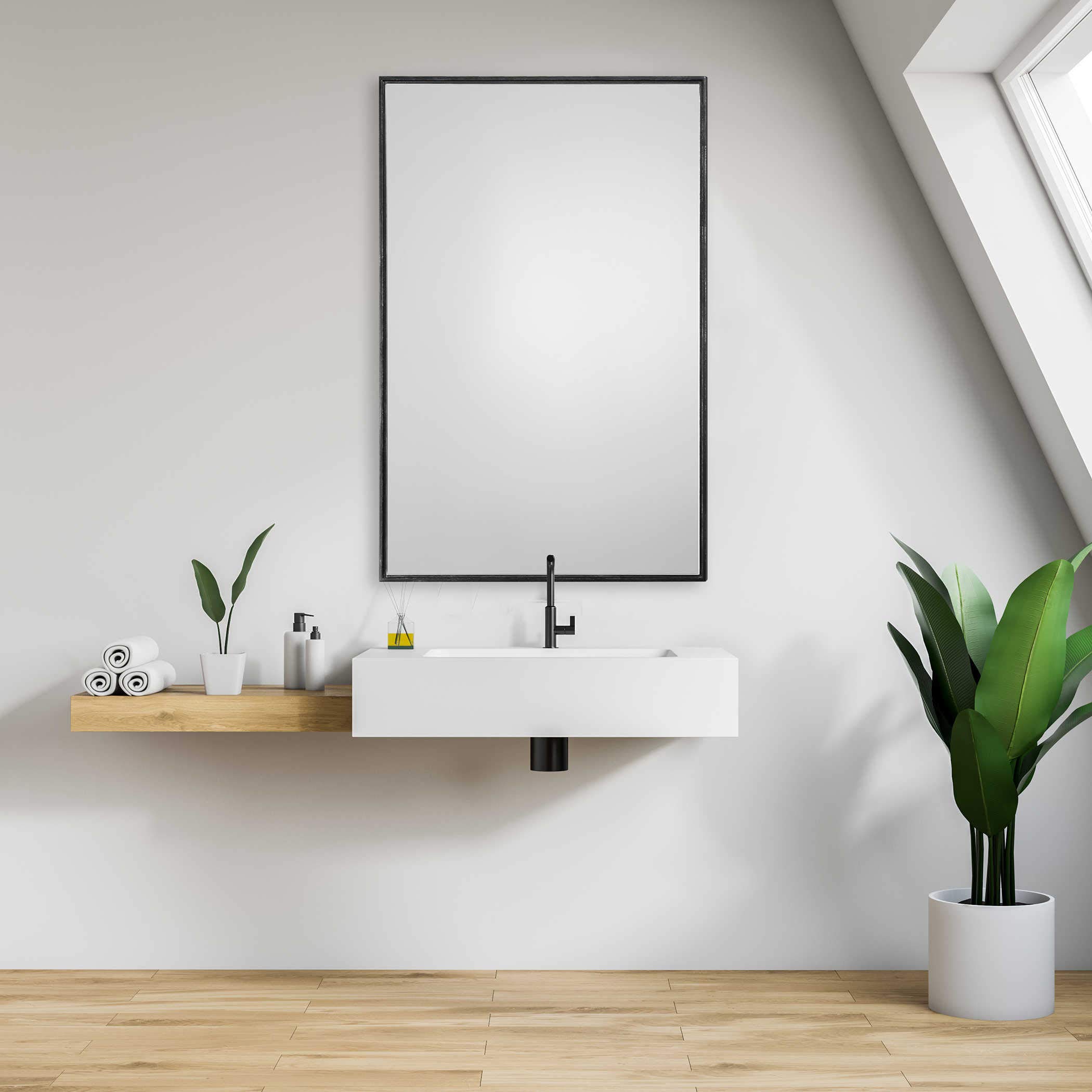 Spinner Moss & Fig Metro Contemporary Oil Rubbed Bronze Wall Mirror - 24x36 Inch Rectangle Glass Panel with Bronze Frame - Perfect for Living Room, Bedroom, or Entryway Decor