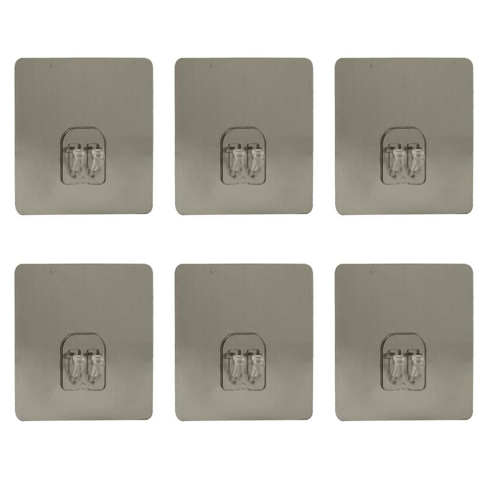 Vaisag House Magic Plastic Self-Adhesive Wall Hooks - 6 Pack Heavy Duty Multi-Surface Hanging Hooks for Bathroom, Kitchen, Office & Home Organization (Sticks to Tile, Glass, Wood & More)