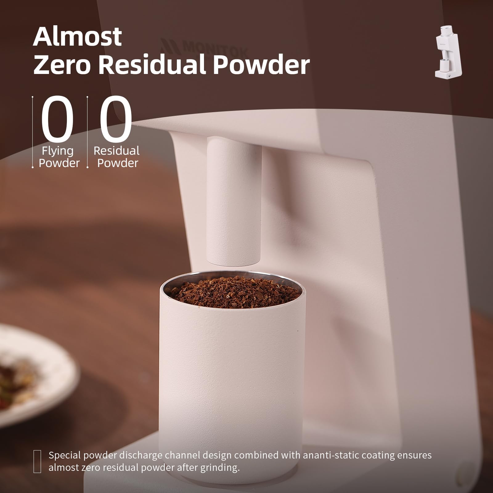 Electric Coffee Grinder for Espresso, Drip & Cold Brew - White C1 | Home & Cafe Use