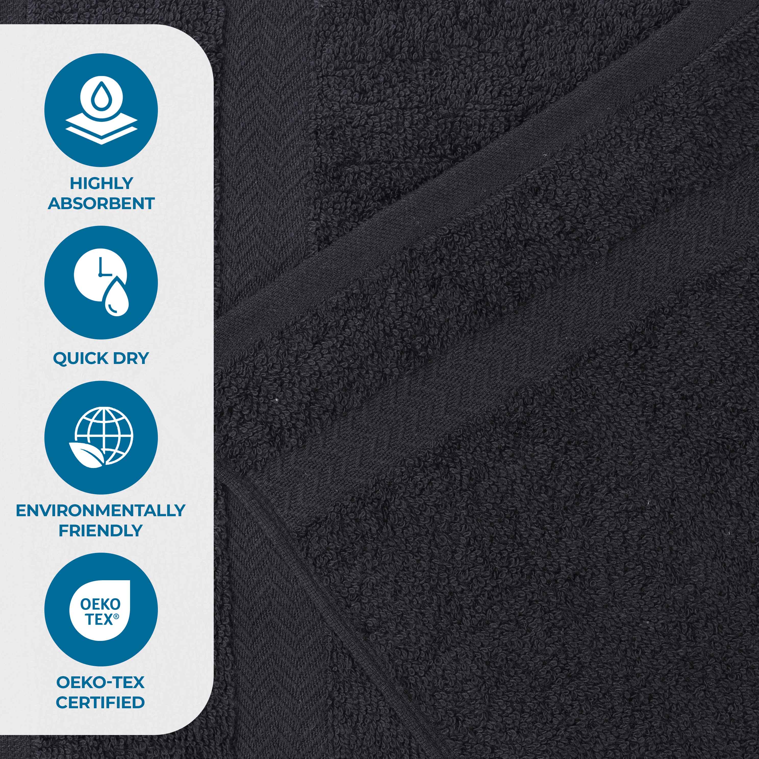 Franklin Eco-Friendly 18-Piece Cotton Towel Set | Soft & Absorbent Bath & Beach Towels for Home, Gym & Travel
