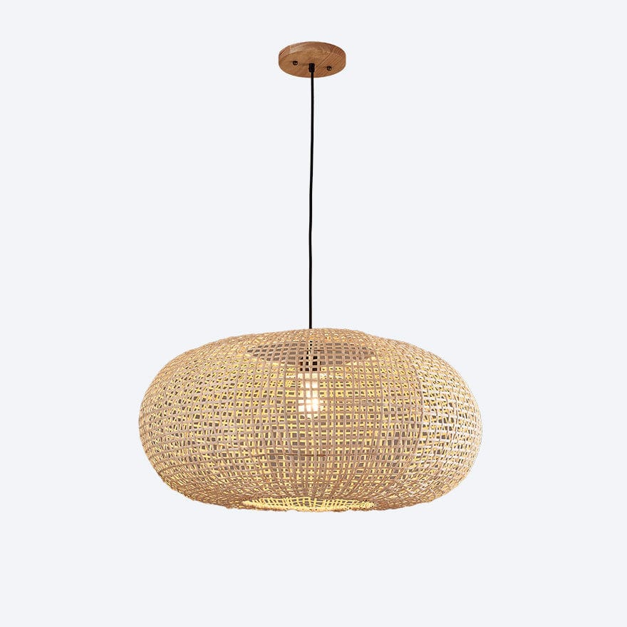 Handwoven Rattan Pendant Light - Natural Boho Ceiling Fixture for Living Room, Bedroom & Dining Area | Eco-Friendly Wicker Chandelier for Home Decor