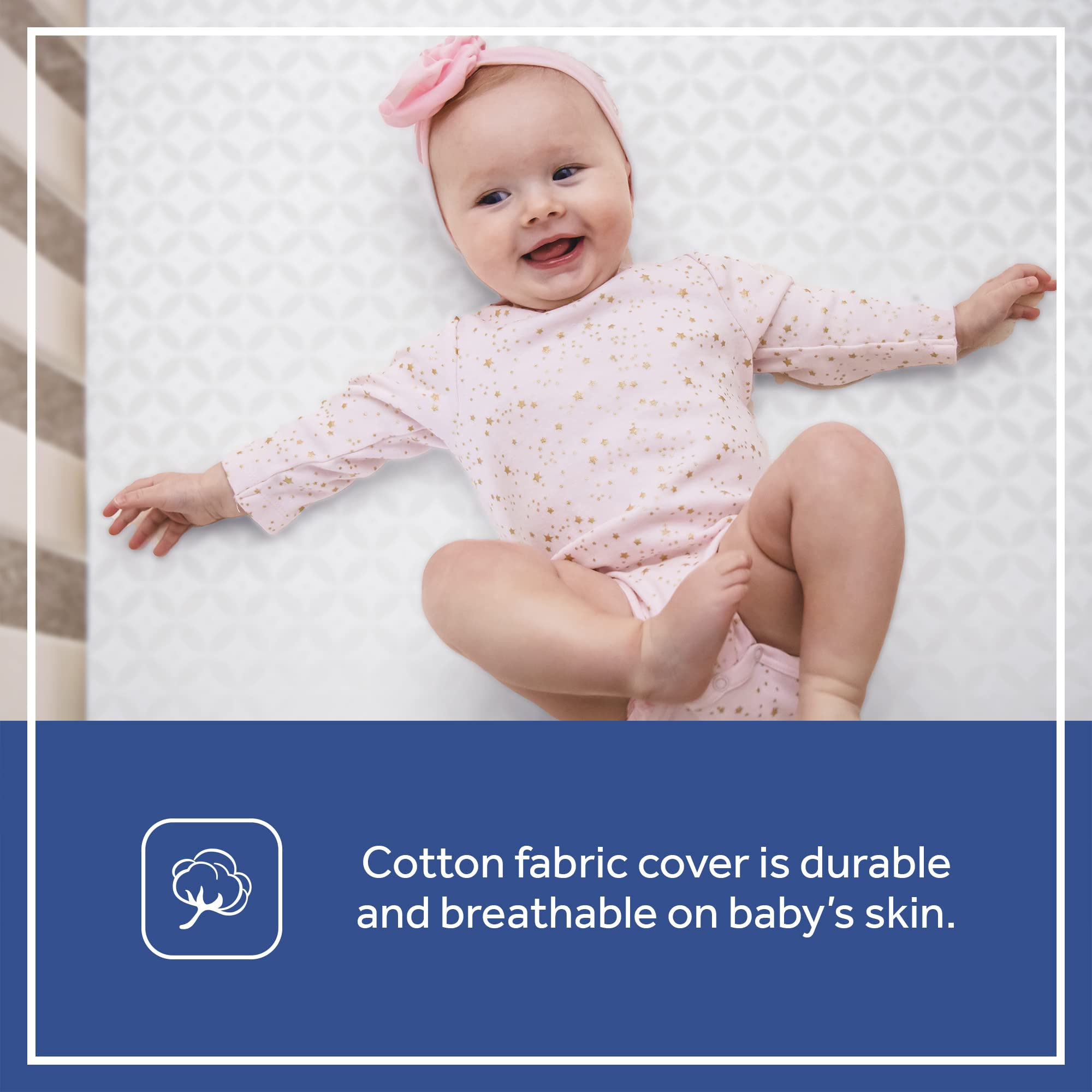 Sealy Baby Soybean Plush Breathable Crib Mattress - GREENGUARD Gold Certified, Non-Toxic & Extra Firm Foam | Fits Toddler Beds (52