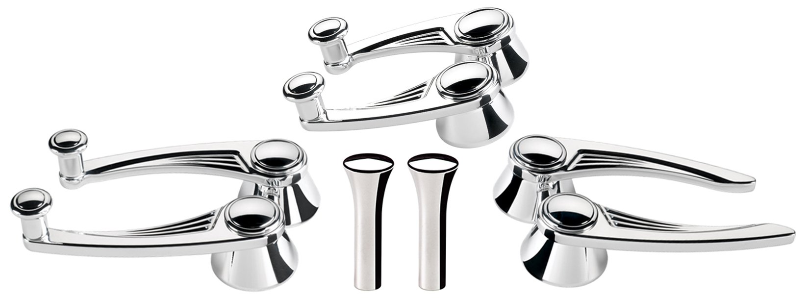 Polished Billet Specialties Ball Milled Door Handles & Window Cranks for 1949+ GM & Ford Cars - 1/2