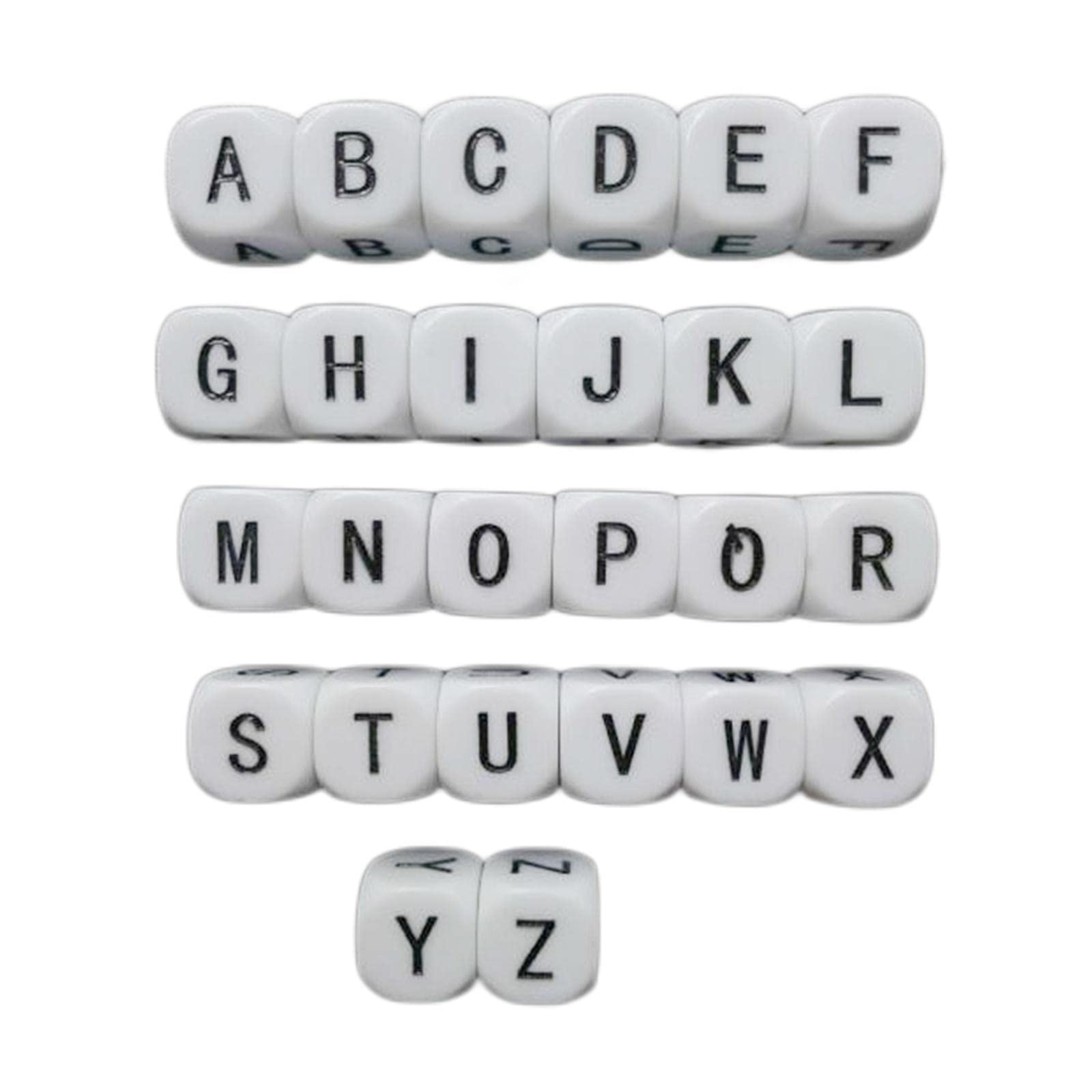 Fancyes 26-Piece Acrylic Letter Rolling Set - 0.63 Inch Alphabet Puzzle Tiles for Word Games, Party Favors & Educational Activities - Perfect for Scrabble, Bingo, DIY Crafts & Classroom Learning