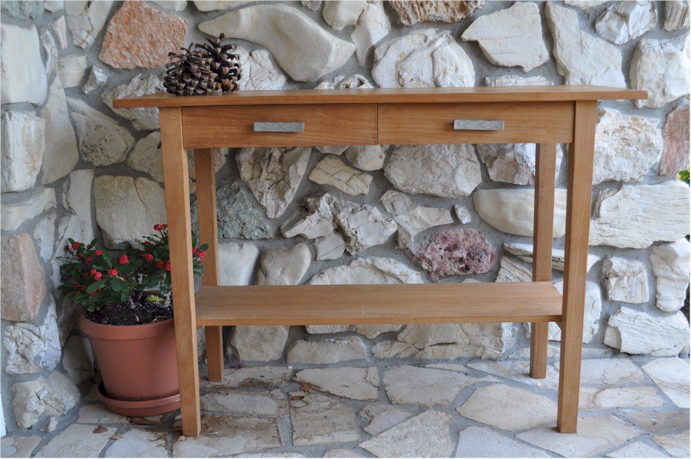 Anderson Teak Rectangular Serving Table with 2 Drawers & Shelf - Outdoor Patio Dining, Poolside Entertaining, Garden Party Buffet Table